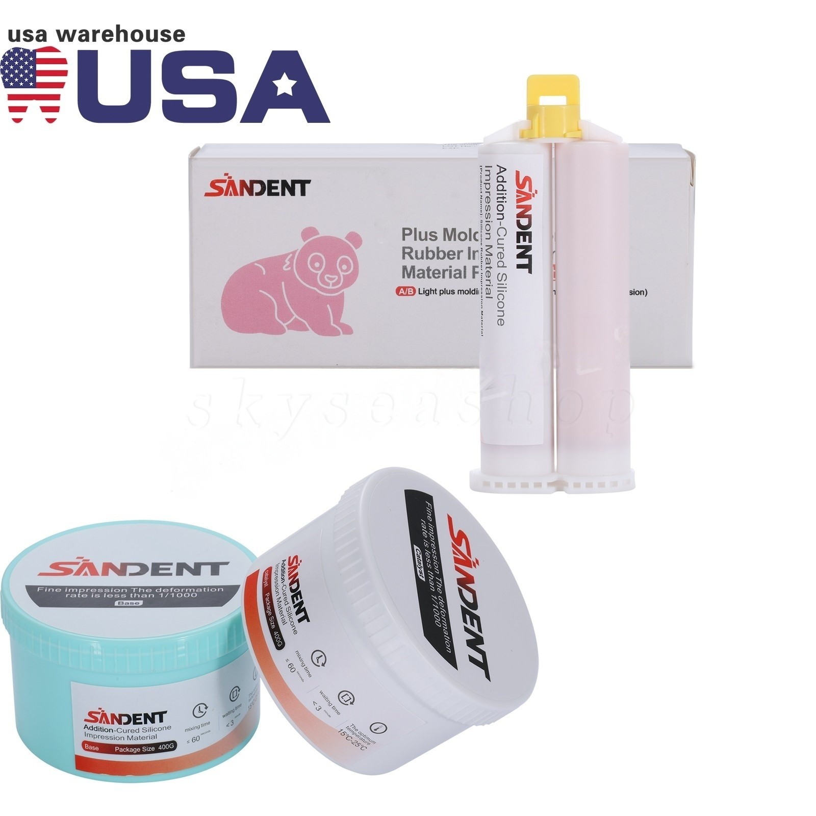 Dental Impression Material Full Set Putty 800g + 50ml Wash