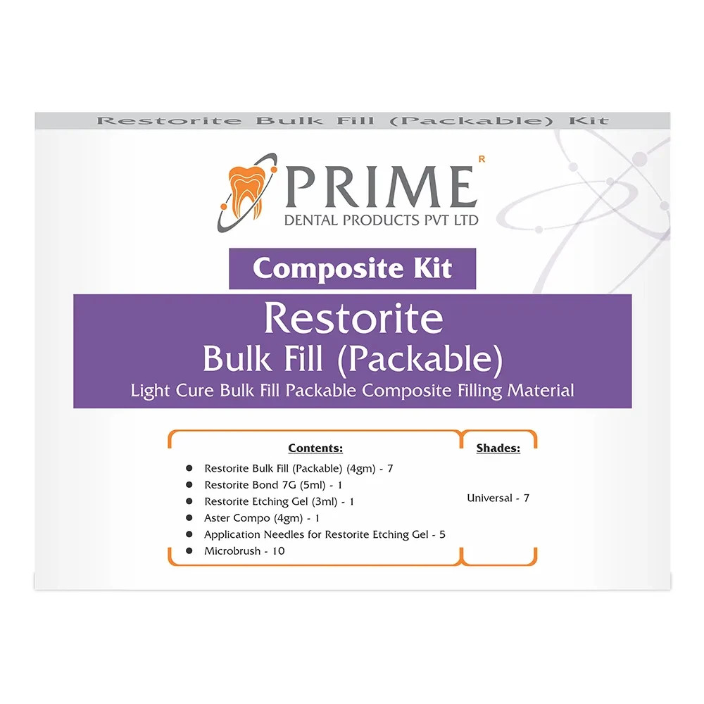 Prime Dental Restorite Light Cure Bulk Fill Packable Composite Kit