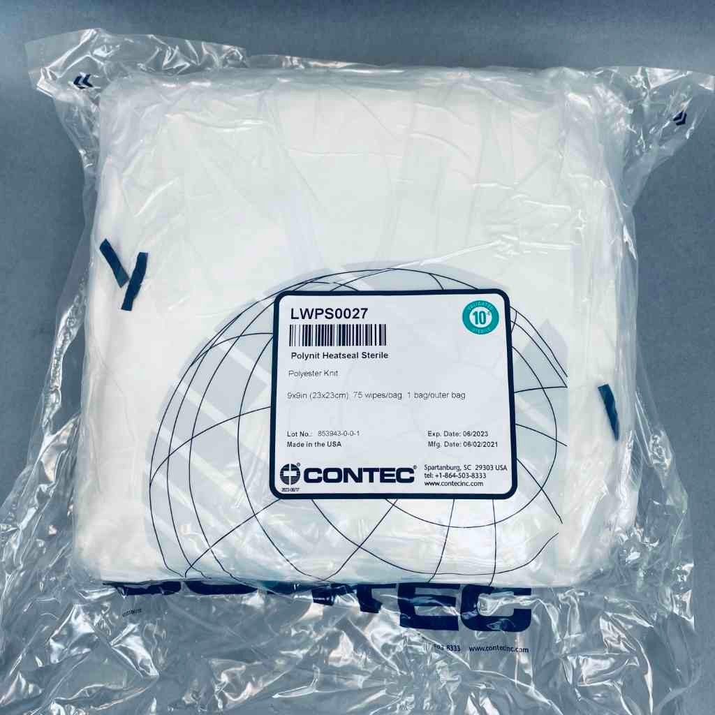 Contec Sterile Polynit Heatseal Cleanroom Wipe 9 x 9 in. Total of 750 Wipes