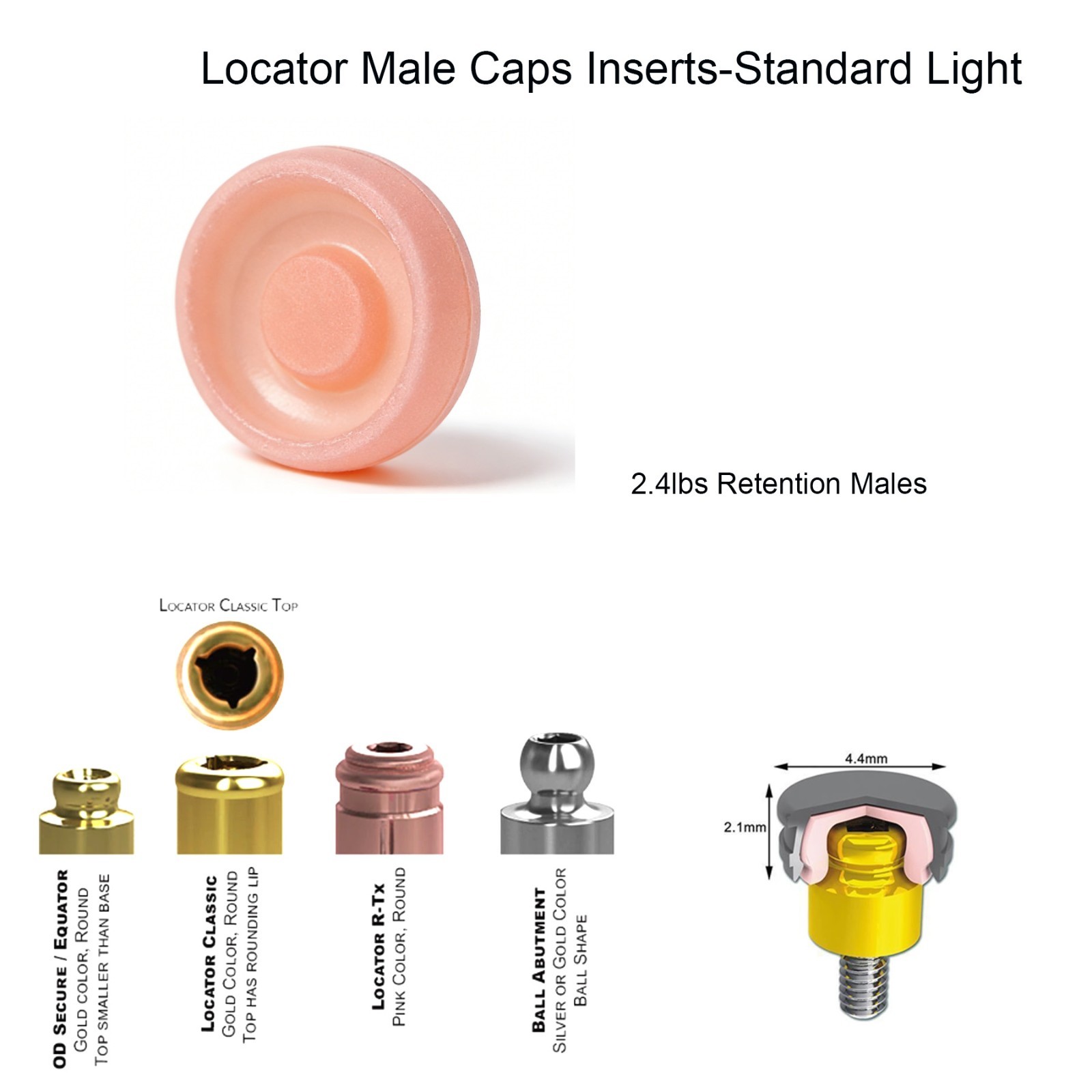 US Dental LOCATOR Abutment for NP/RP Conical Connection 1-5.0mm for NobelBiocare