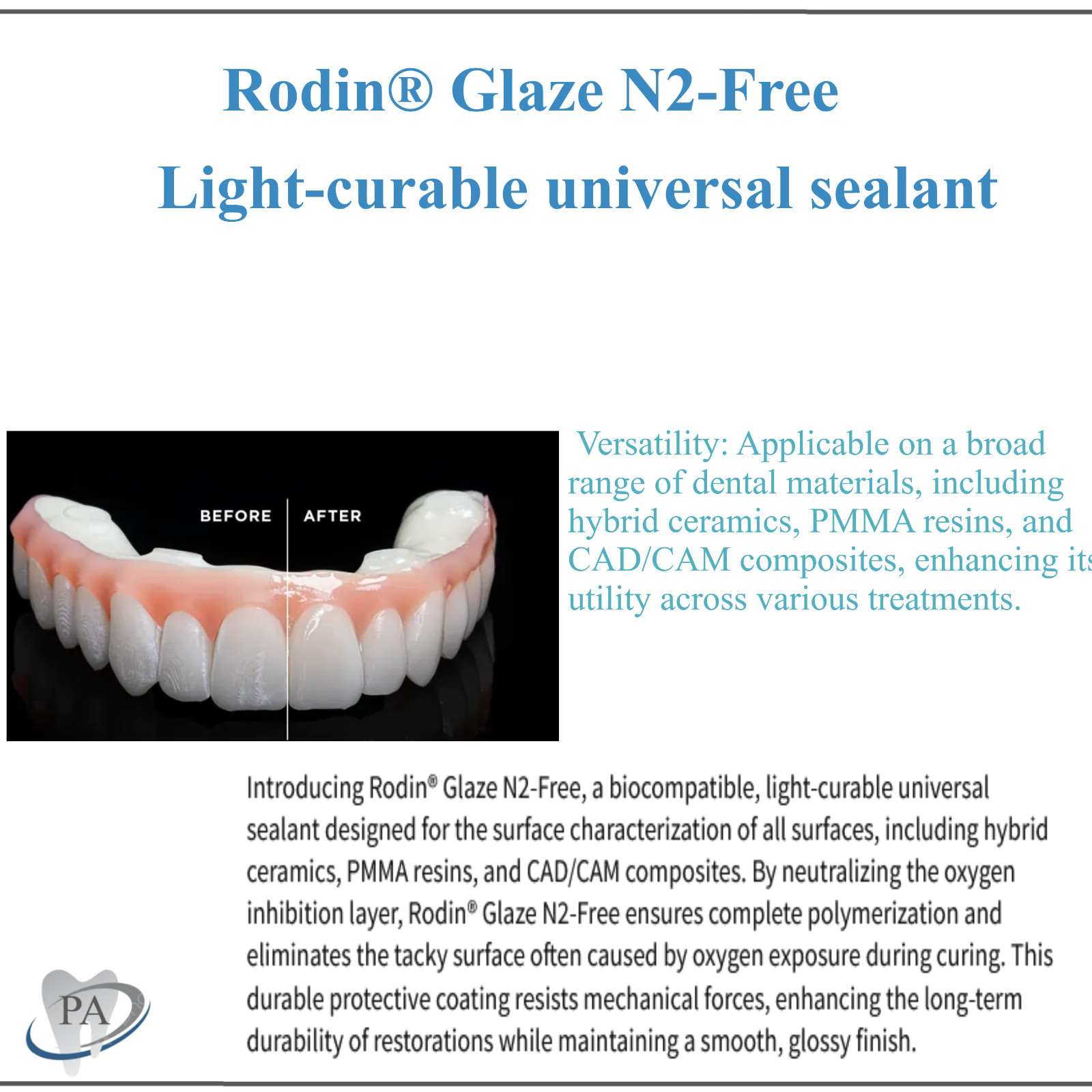 3D Resin, Rodin Glaze All-Purpose Glaze, 15g Bottle, Pac-Dent, 3DR-GLZ-15