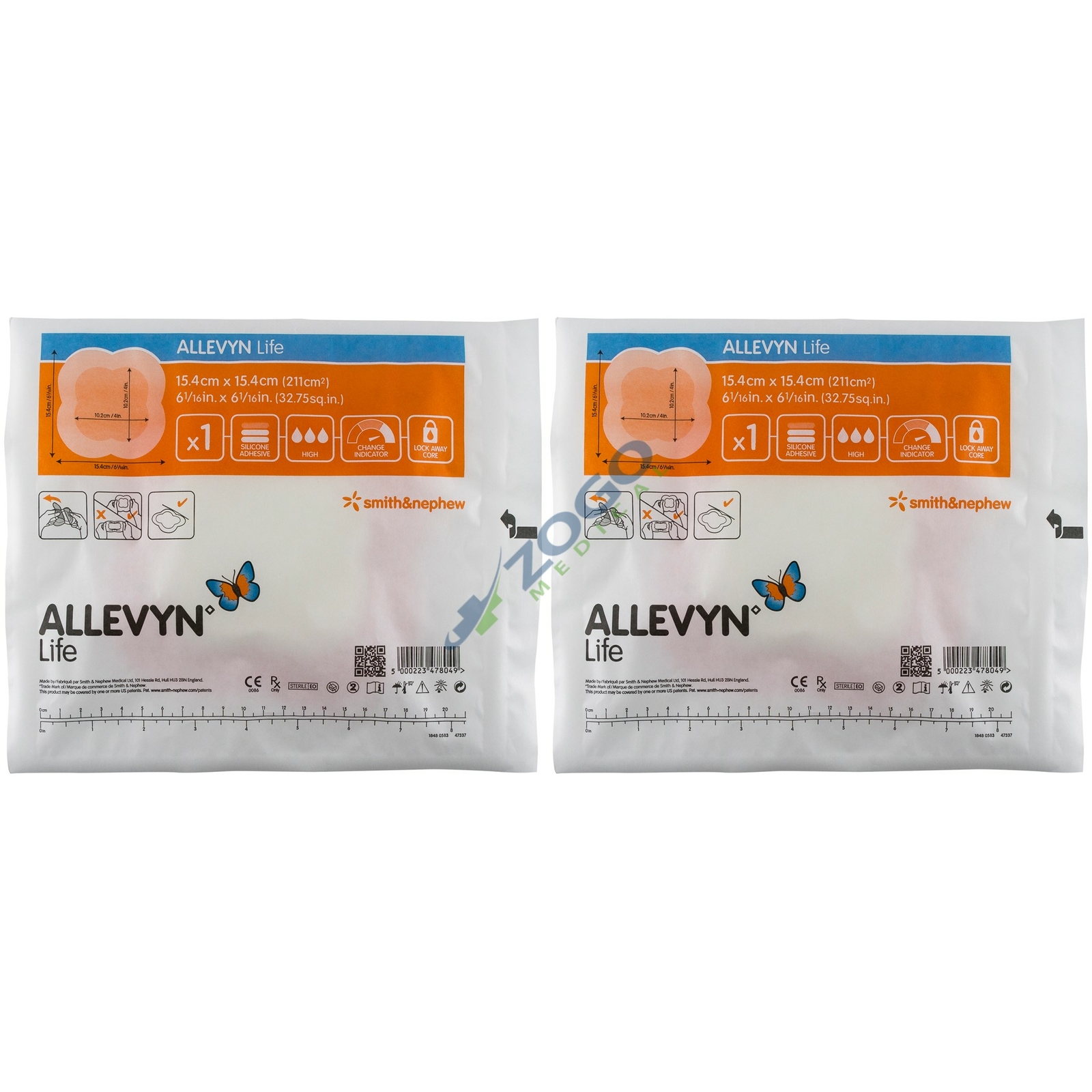 Allevyn Life Foam Dressing 6″ x 6″ (4×4 pad) – Pack of 2 Dressings 66801069
