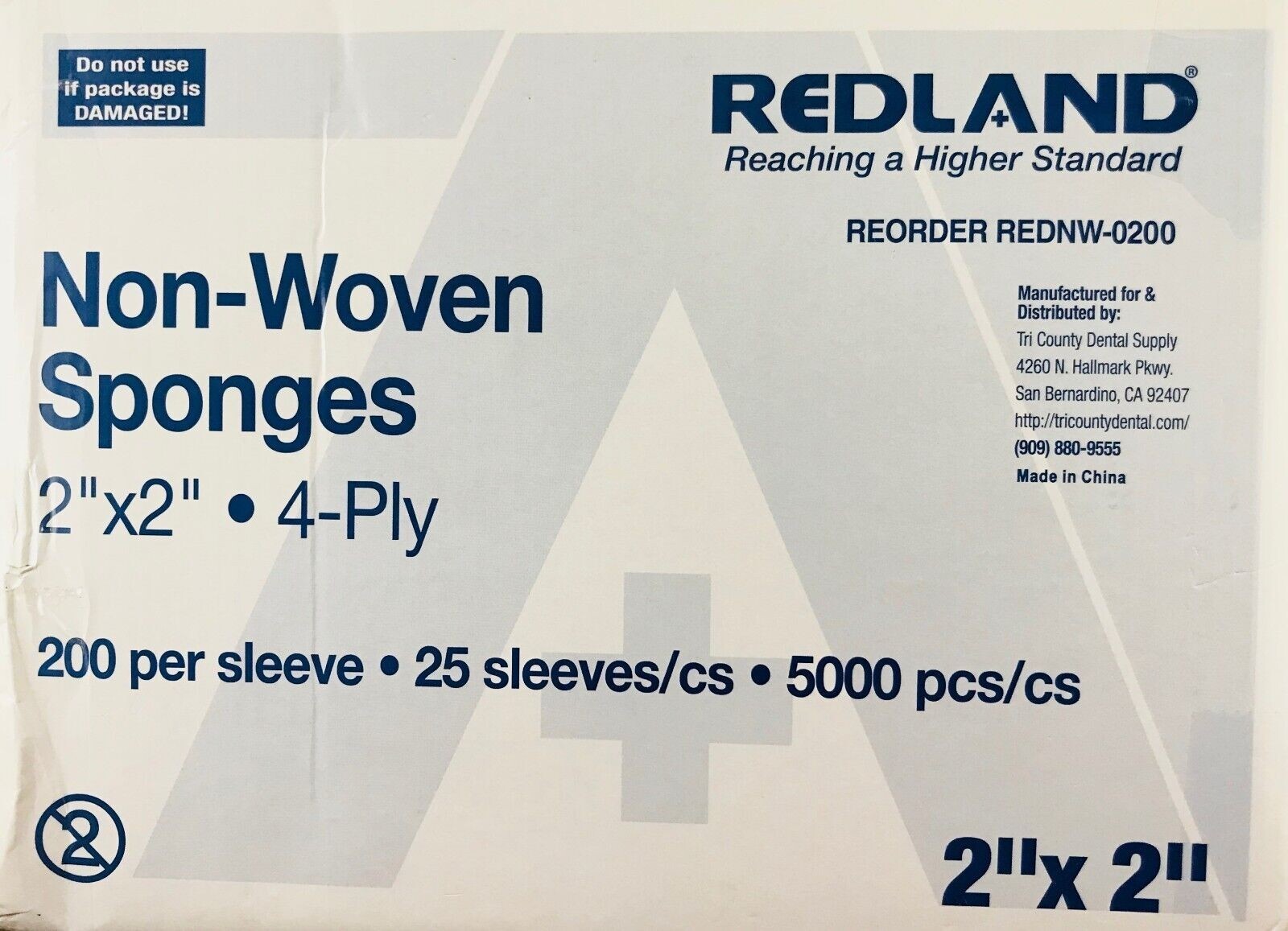2 x 2″ Non Woven Gauze Non-Sterile 4-ply 8 x 5000 Pcs Dental Medical Tattoo –