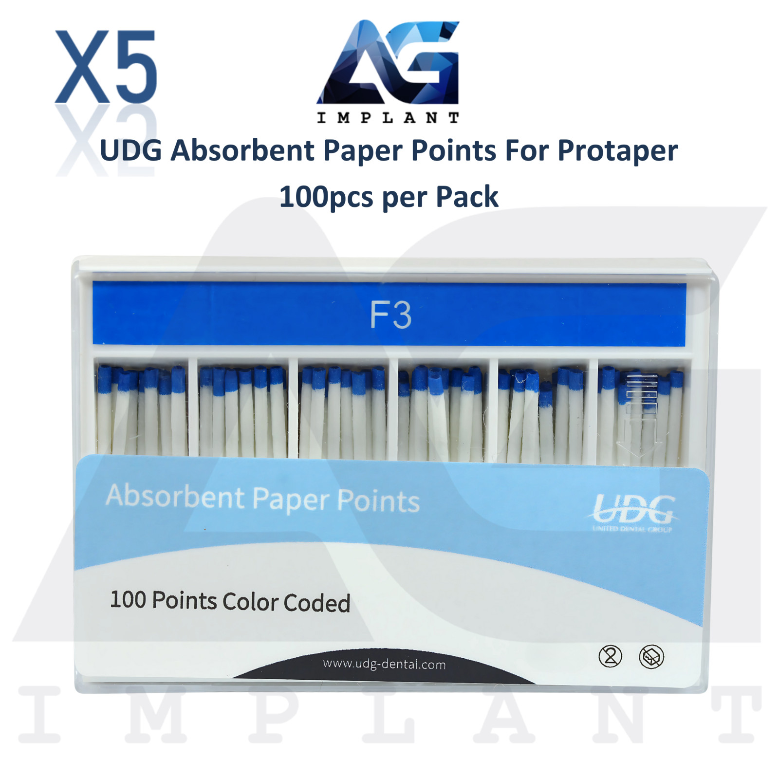 5 Dental Absorbent Cotton Paper Points For Protaper 100pcs/Pack Fast Drying Lab