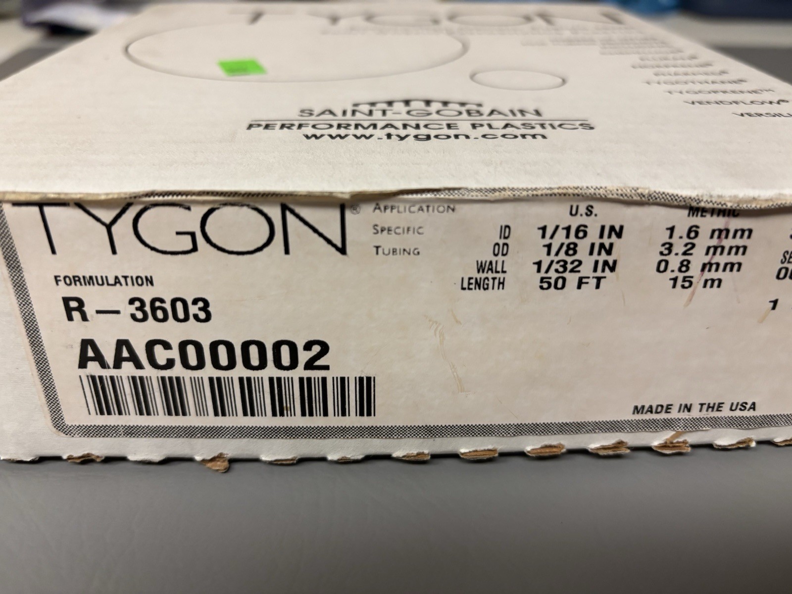 TYGON AAC00002 R-3603 1/16″ ID 1/8″ OD Clear Flexible PVC Tubing 50 FT