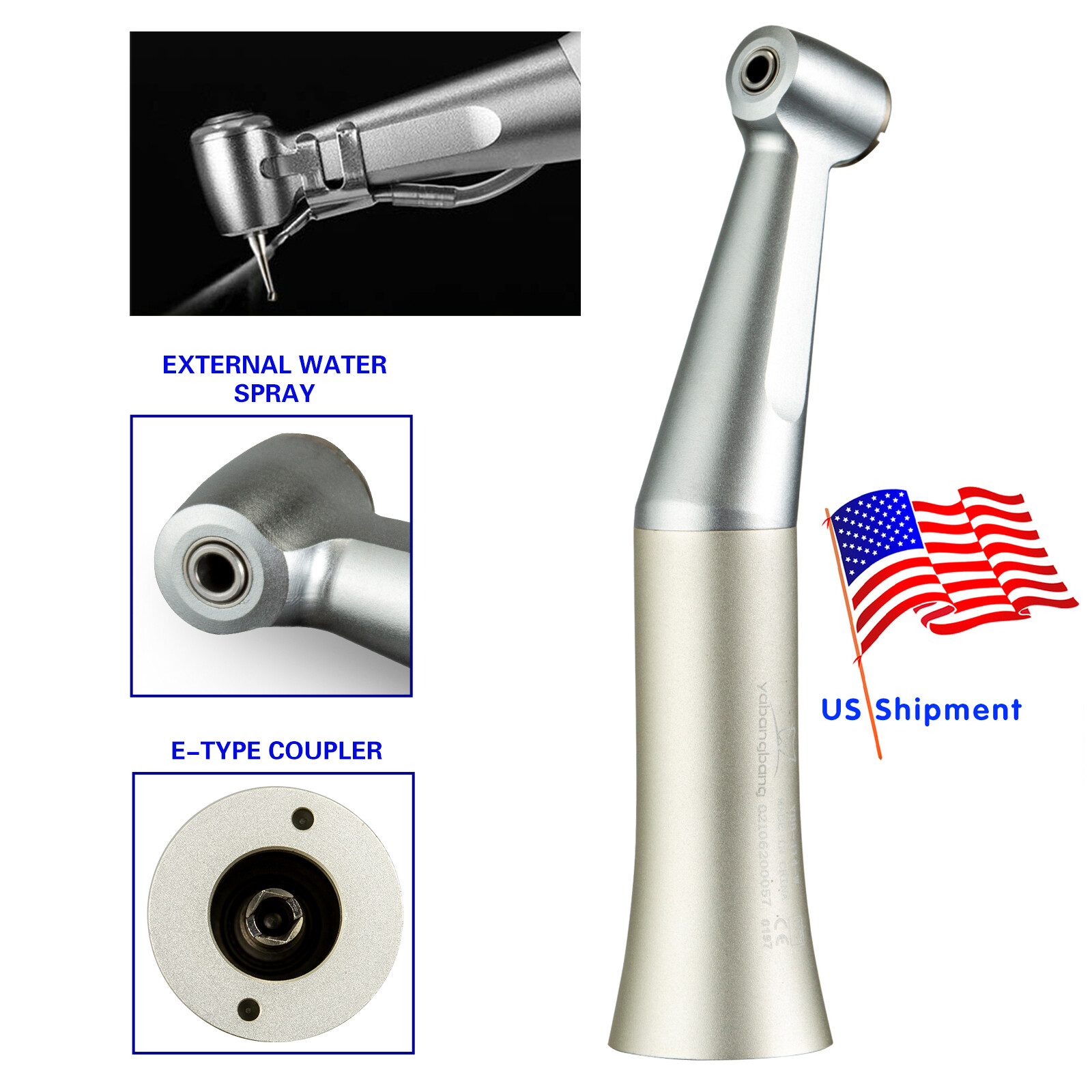 Dental Hygiene Prophy Handpiece Air Motor 4Hole/Low Speed Handpiece 10*Burs YBB