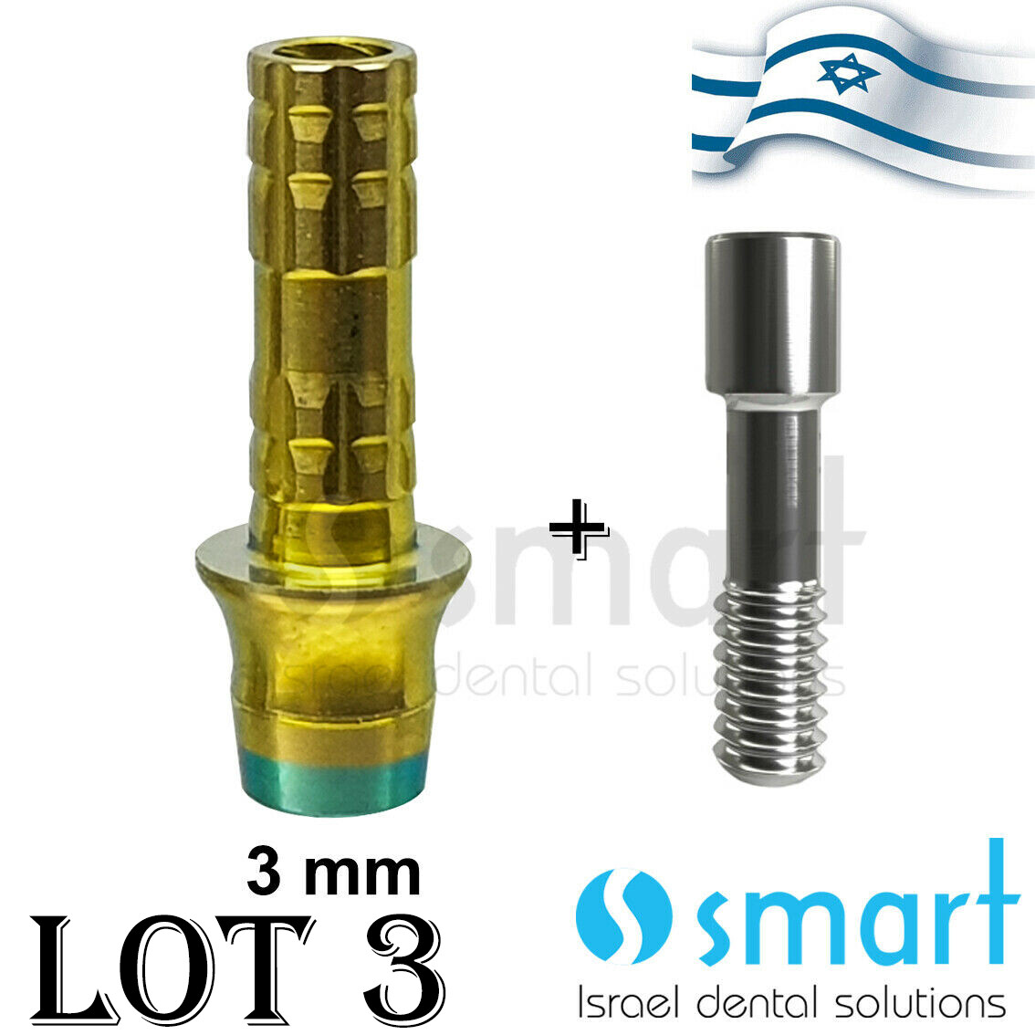 Lotx3 Straight Temporary Abutment MIS C1 WP Fit 3 mm rotation