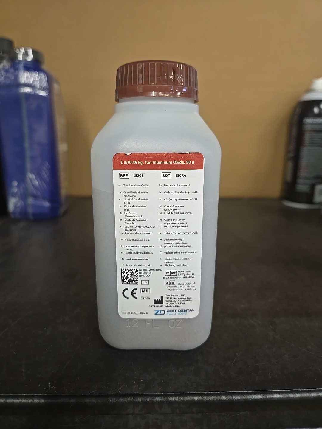 Zest Dental Solutions Tan Aluminum Oxide- 1lb Bottle- NEW