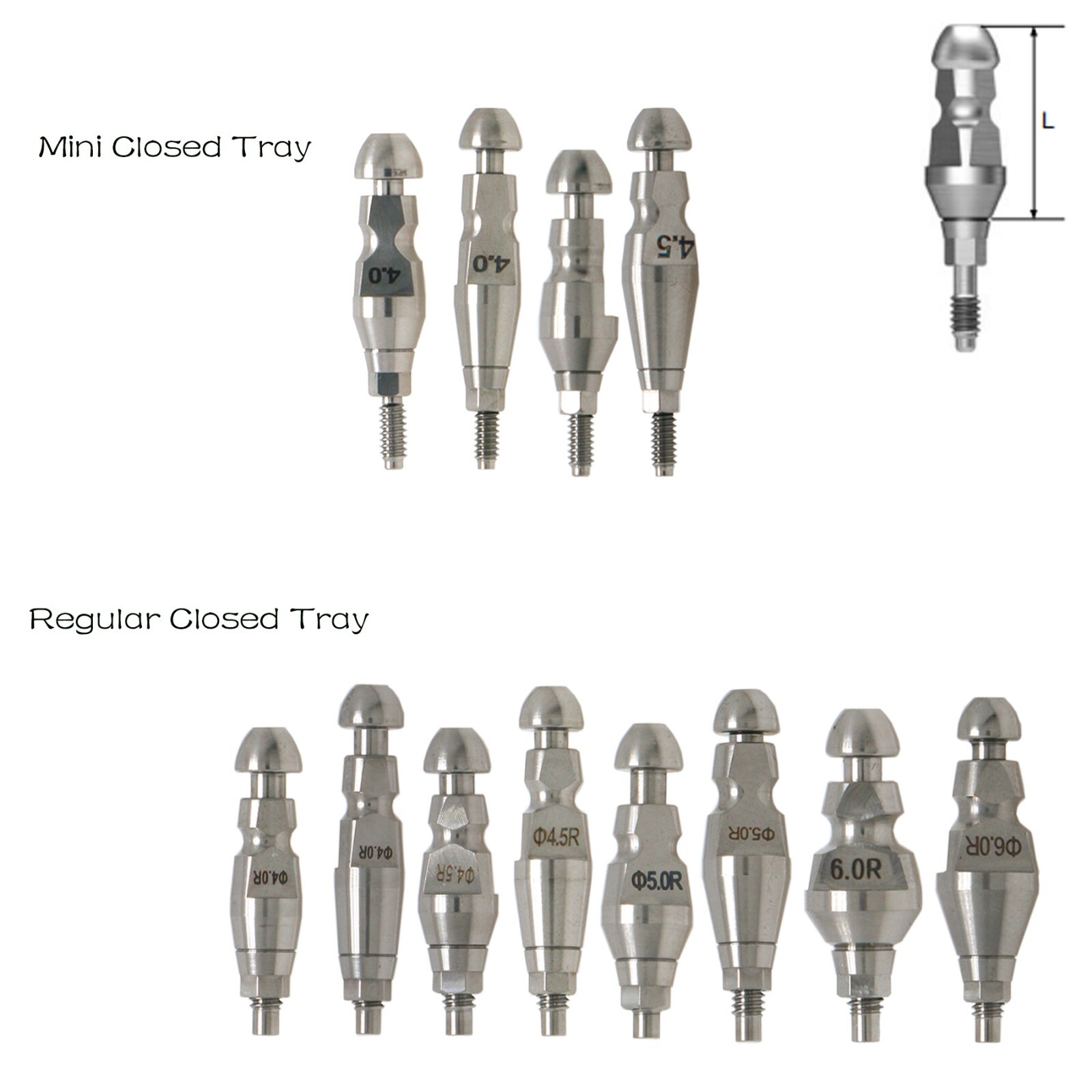 Mini/Regular Open Closed Tray Impressions Coping Analog Scan Body For Hiossen ET