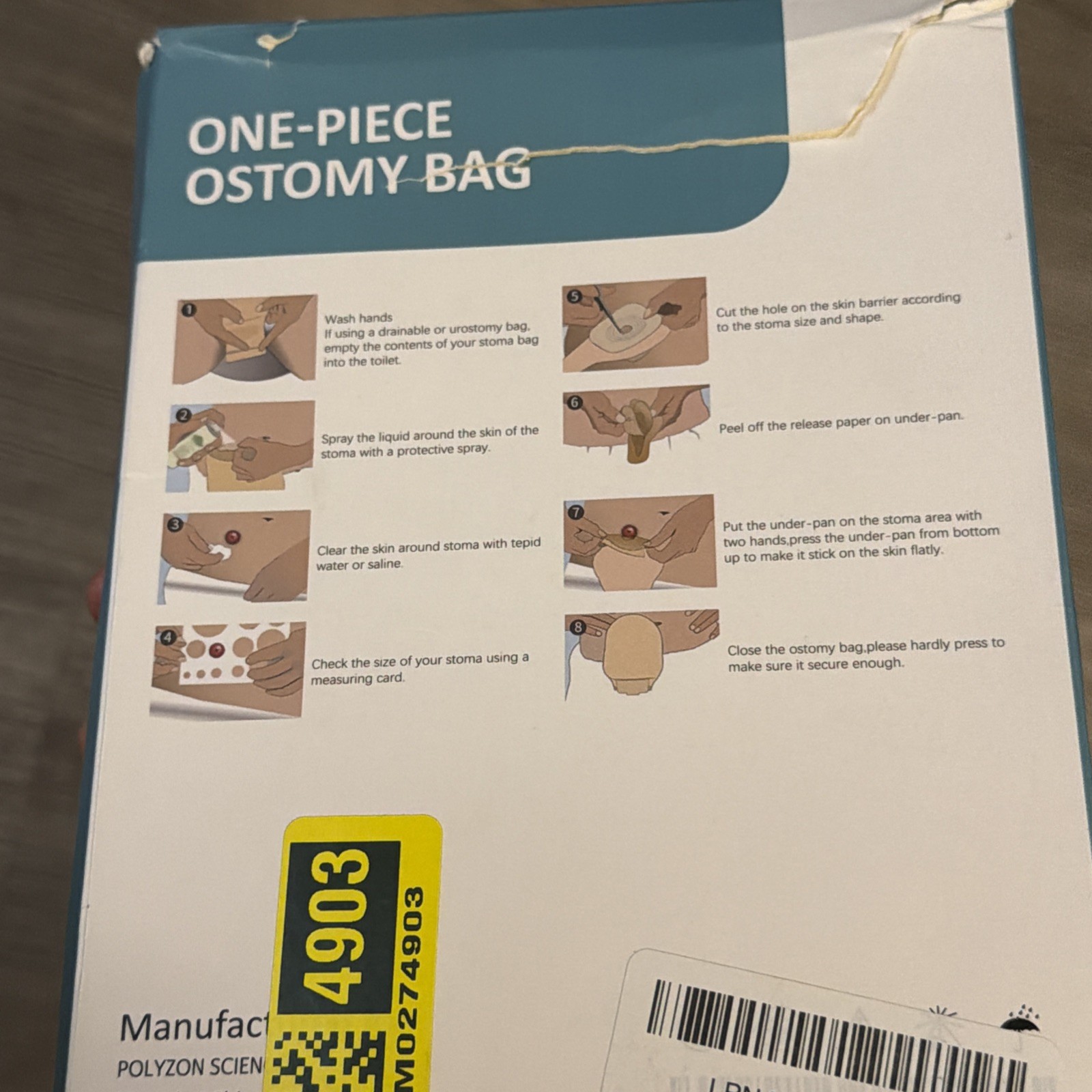 Polynew 20 PCS Colostomy Bags,Ostomy Supplies,One Piece Drainable Brown
