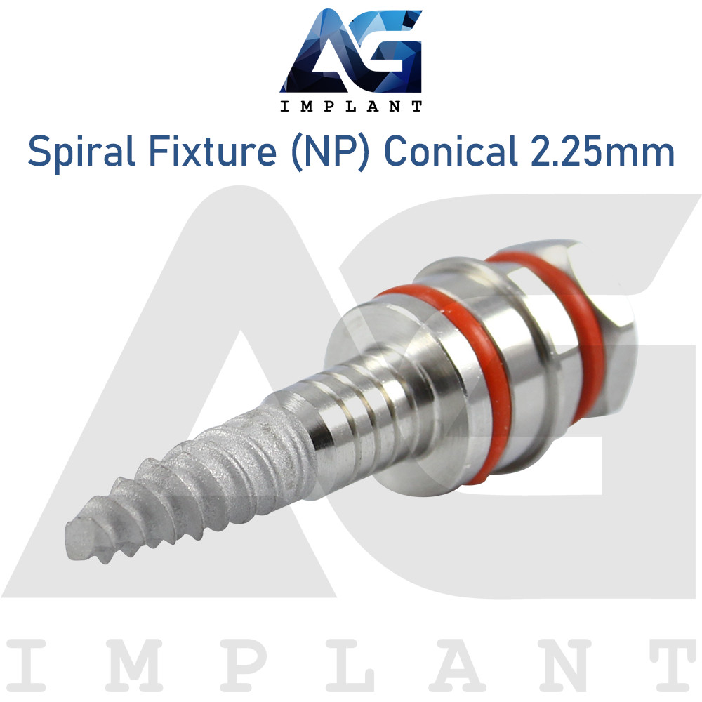 10 Spiral Fixture Narrow Platform (NP) Conical Connection Hex 2.25mm Dental SLA