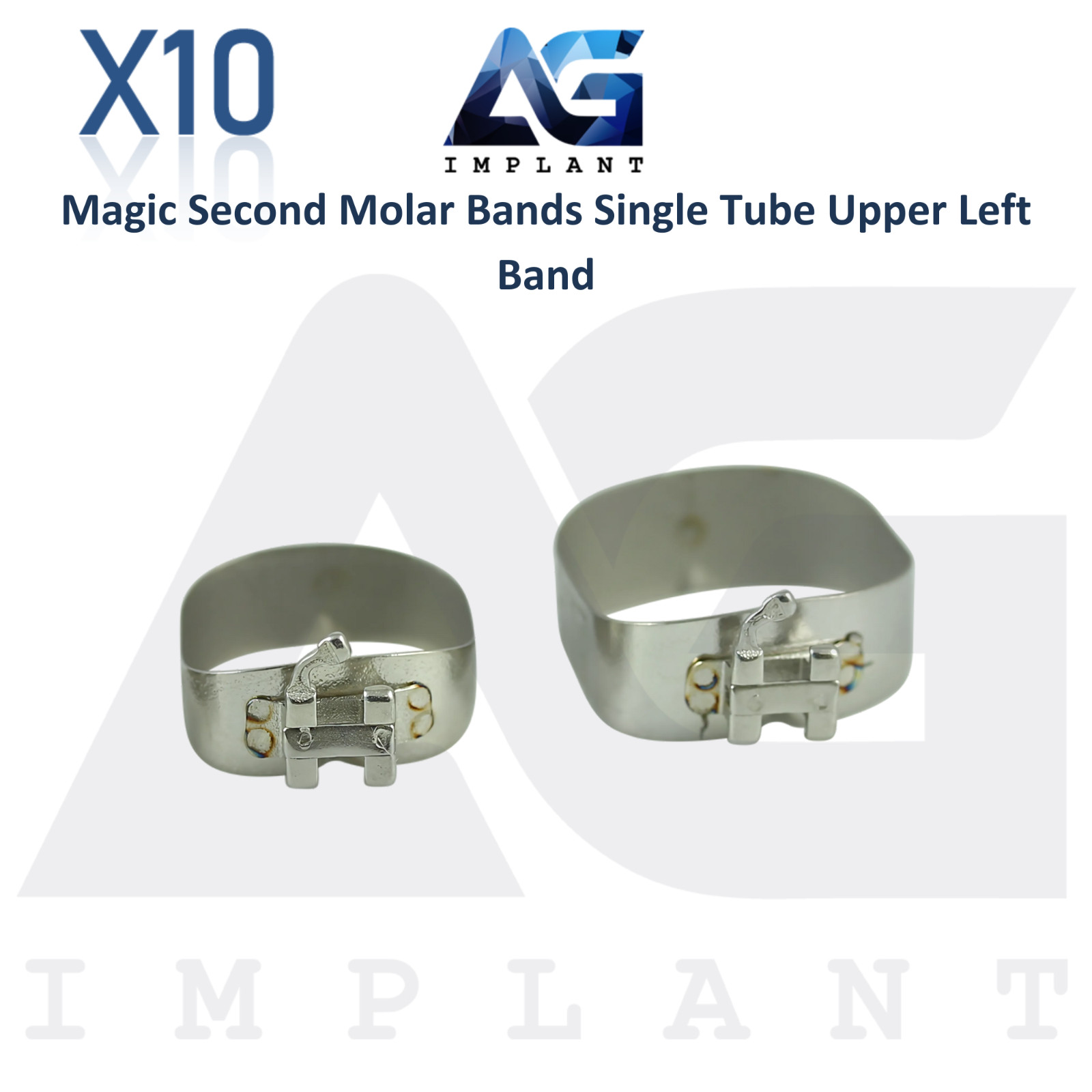 10 Dental Magic Second Molar Single Tube Anatomical Upper Left Ortho Band Lab