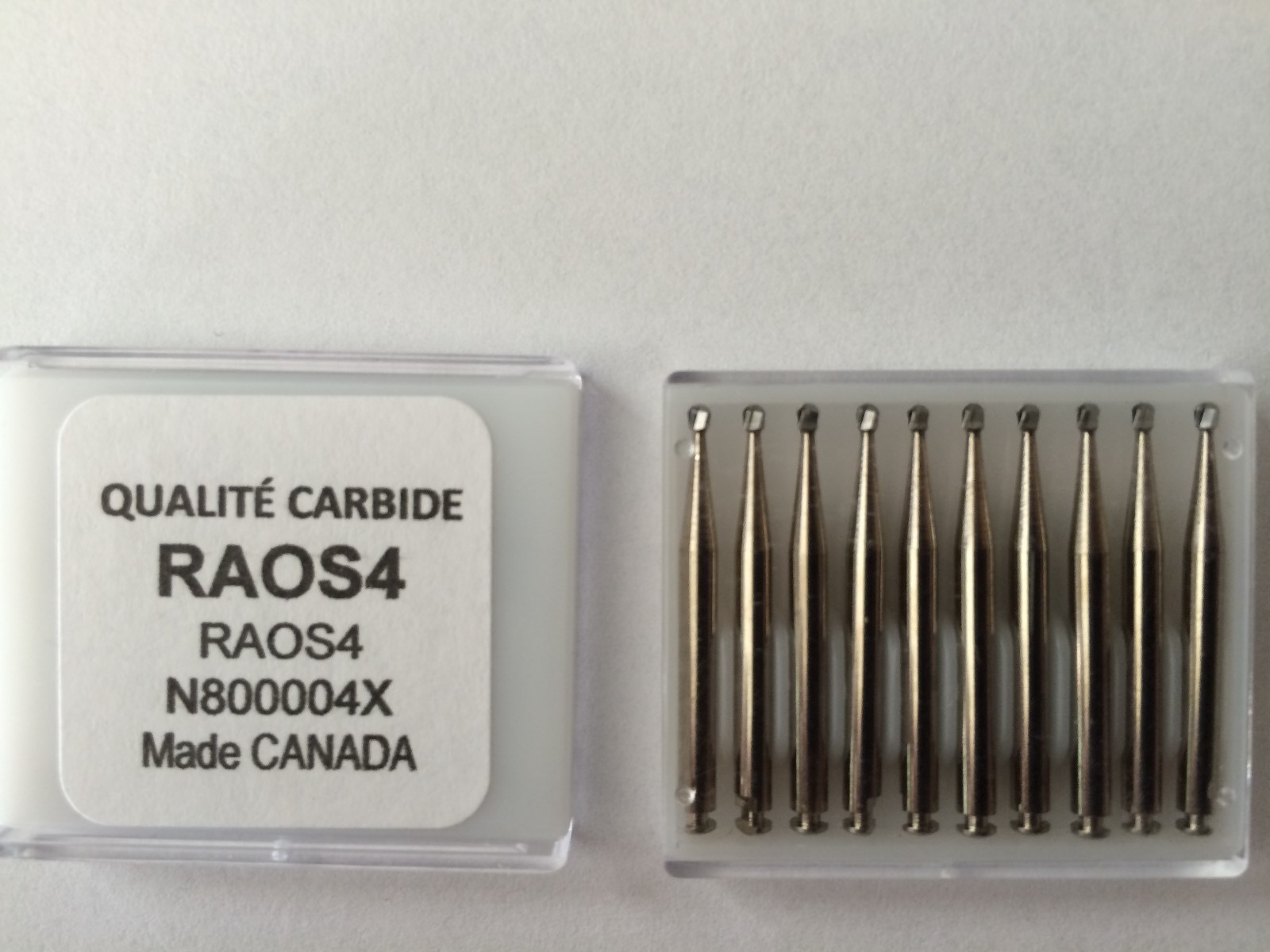 RAOS4 Premium Carbide Round RA Latch Surgical Bur 6 Blades 10pk