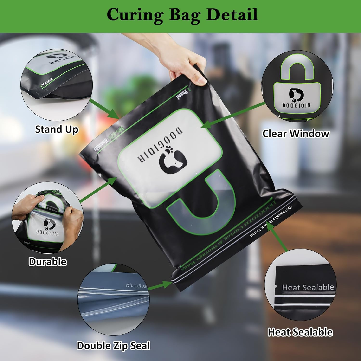 1 LB Curing & Storage Bags, Curing and Food Storage, Double-Tracked Zip Closure