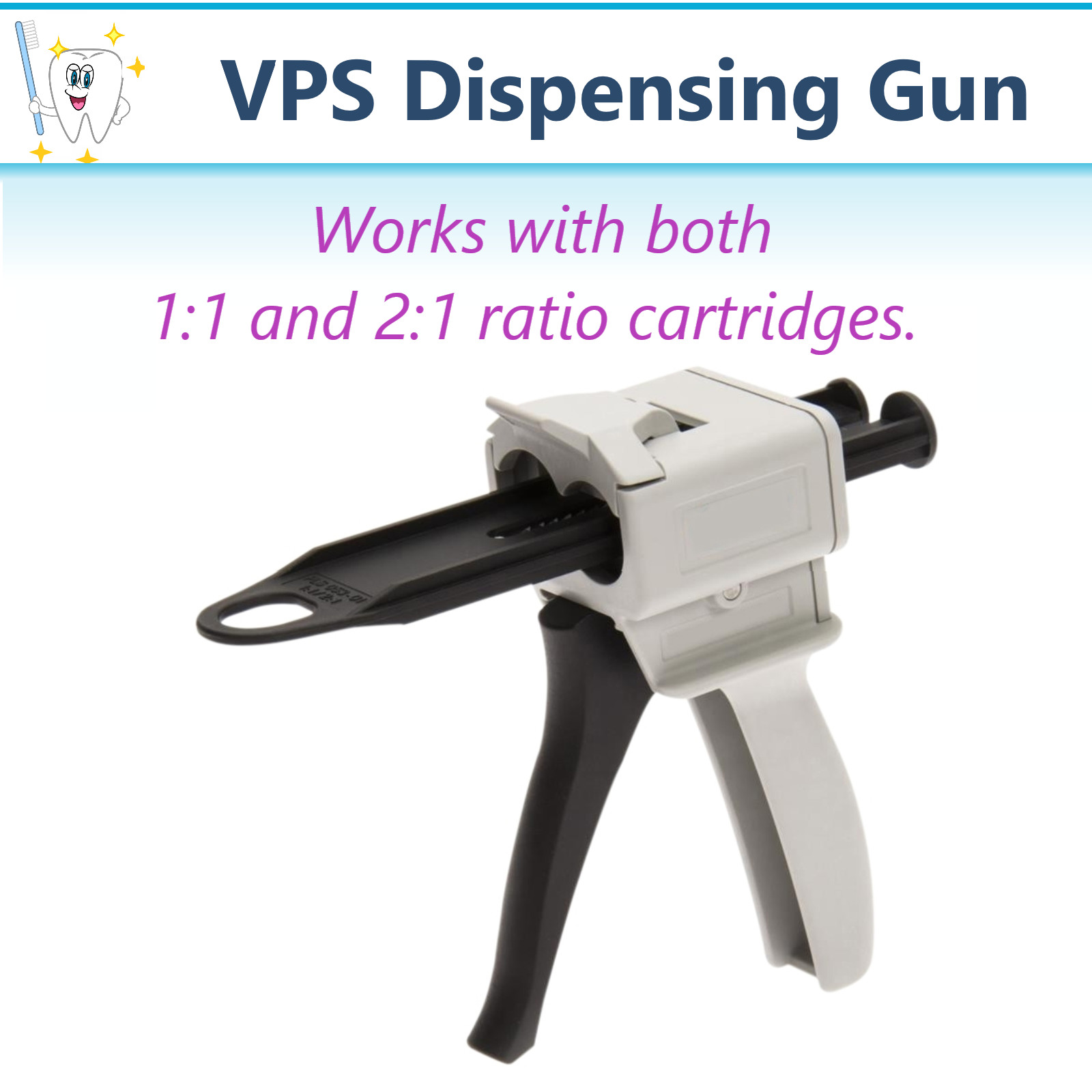 Dental VPS Impression Dispensing Gun 1:1/ 2:1 Ratio Fits 50ml VPS cartridges