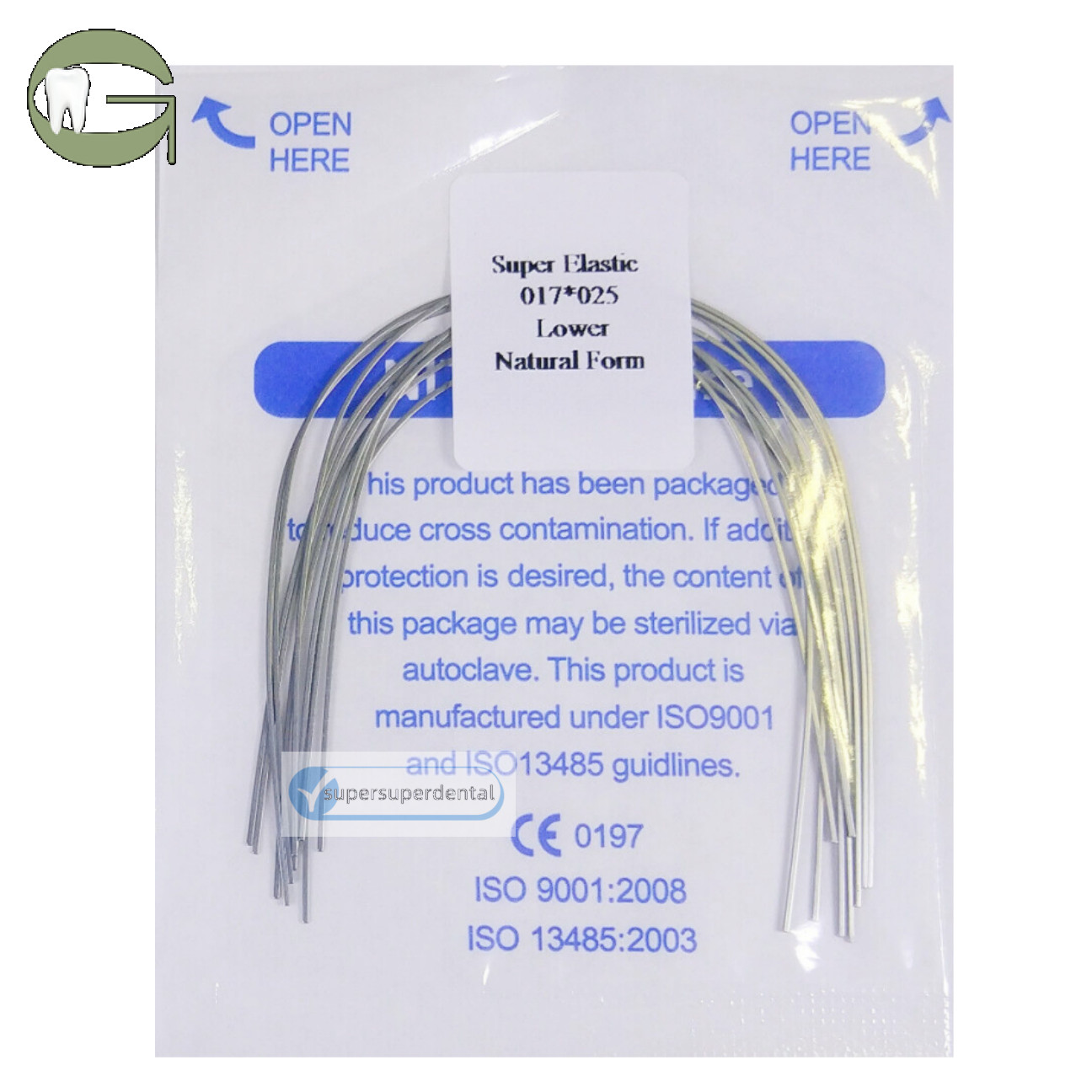 Dental Orthodontic Niti Arch Wire Rectangular Natural Form Super Elastic