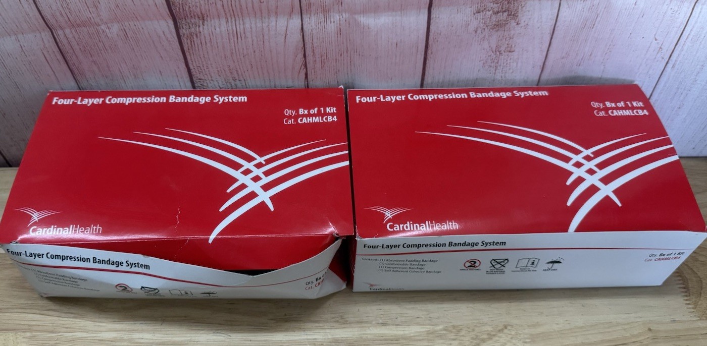 2 Boxes Cardinal Health Four-Layer Compression Bandage System CAHMLCB4 NO STG 4