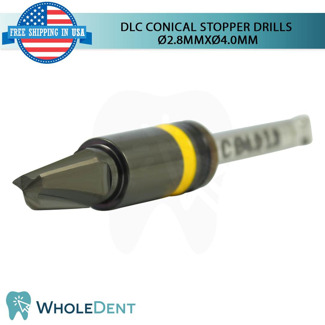 DLC Conical Integral Stopper Drill Ø2.8XØ4.0 Dental Im plant Tool Instrument