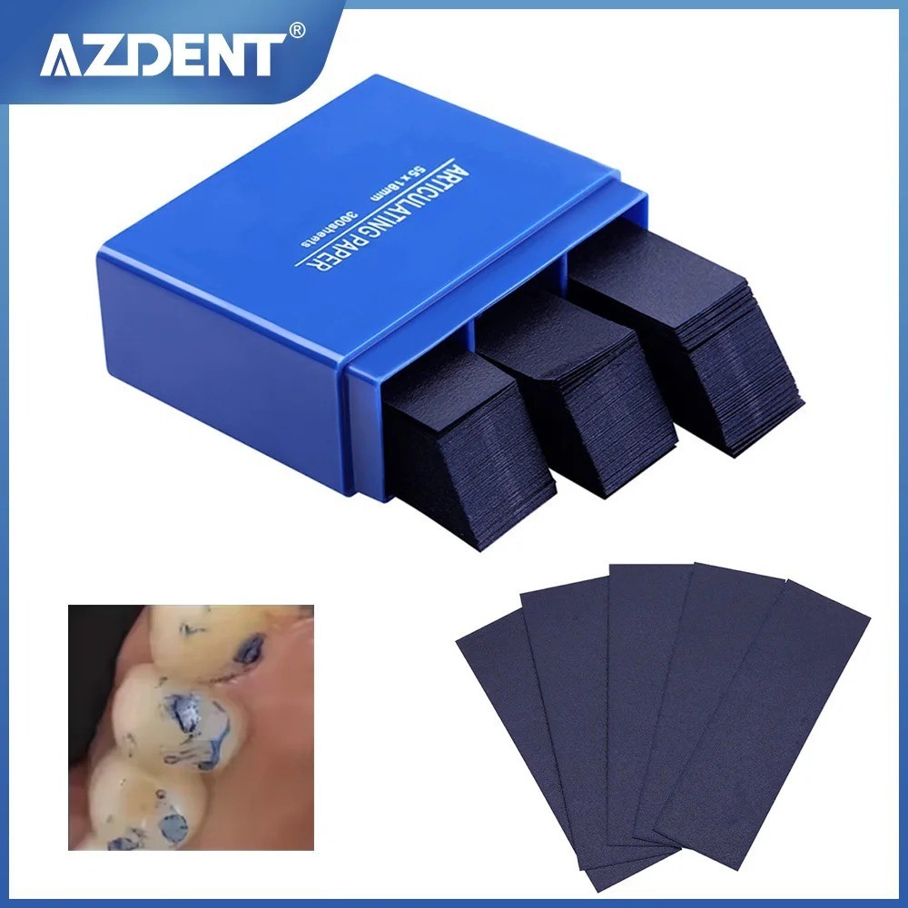 300 Sheets AZDENT Dental Articulating Paper Blue Strips 55×18mm Oral Check