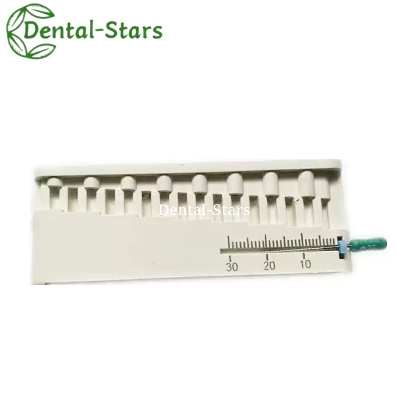 Autoclavable Dental Endodontic File Holder Measuring Block with Ruler blue/white
