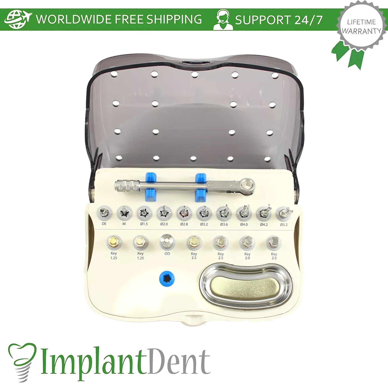 Dental Prime Kit Box Int Hex Content Plastic Stainless Steel Dentistry Lab Tool
