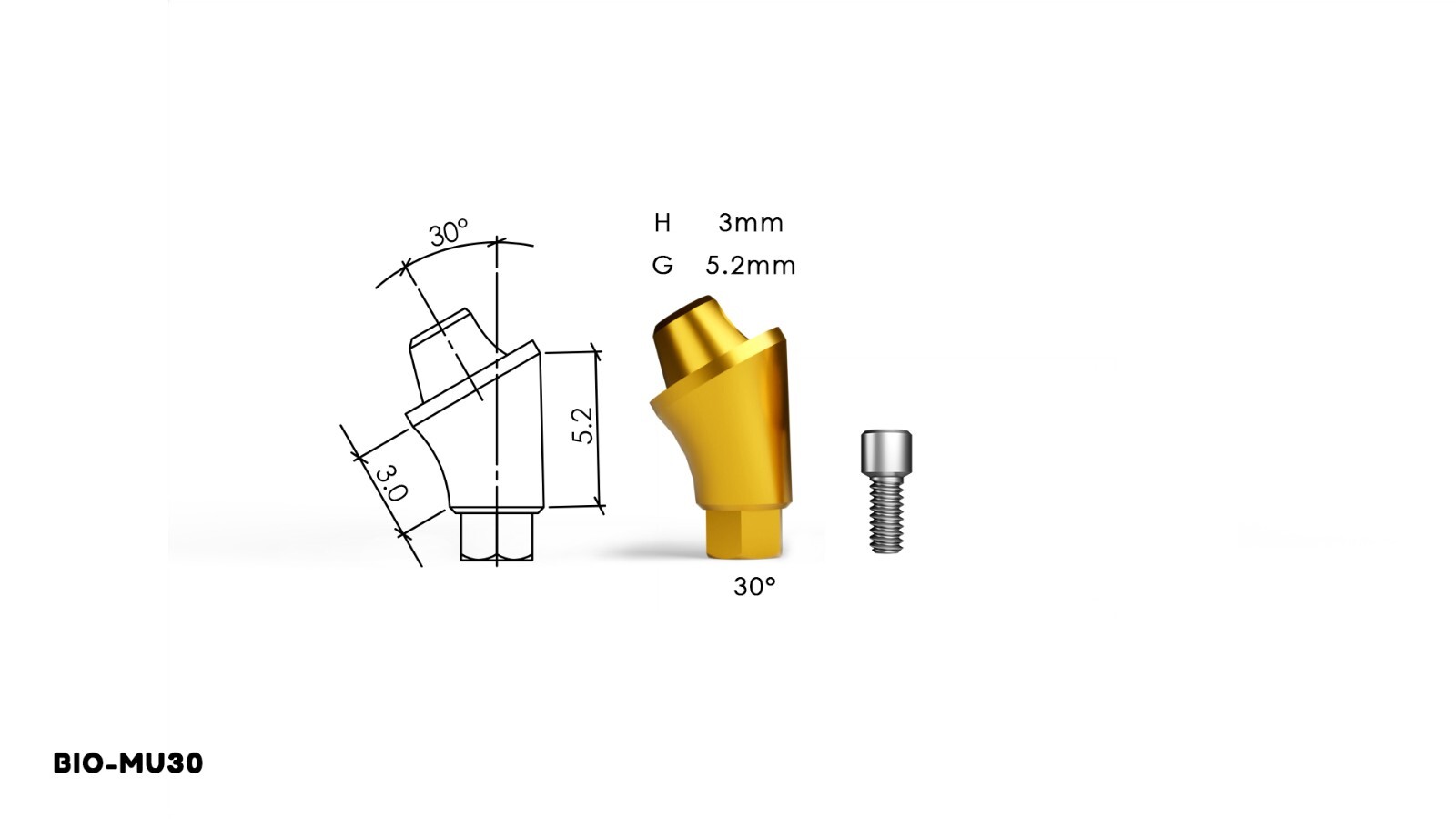 Internal Hex Multi-Unit Angulated Abutment 30° – Premium Set