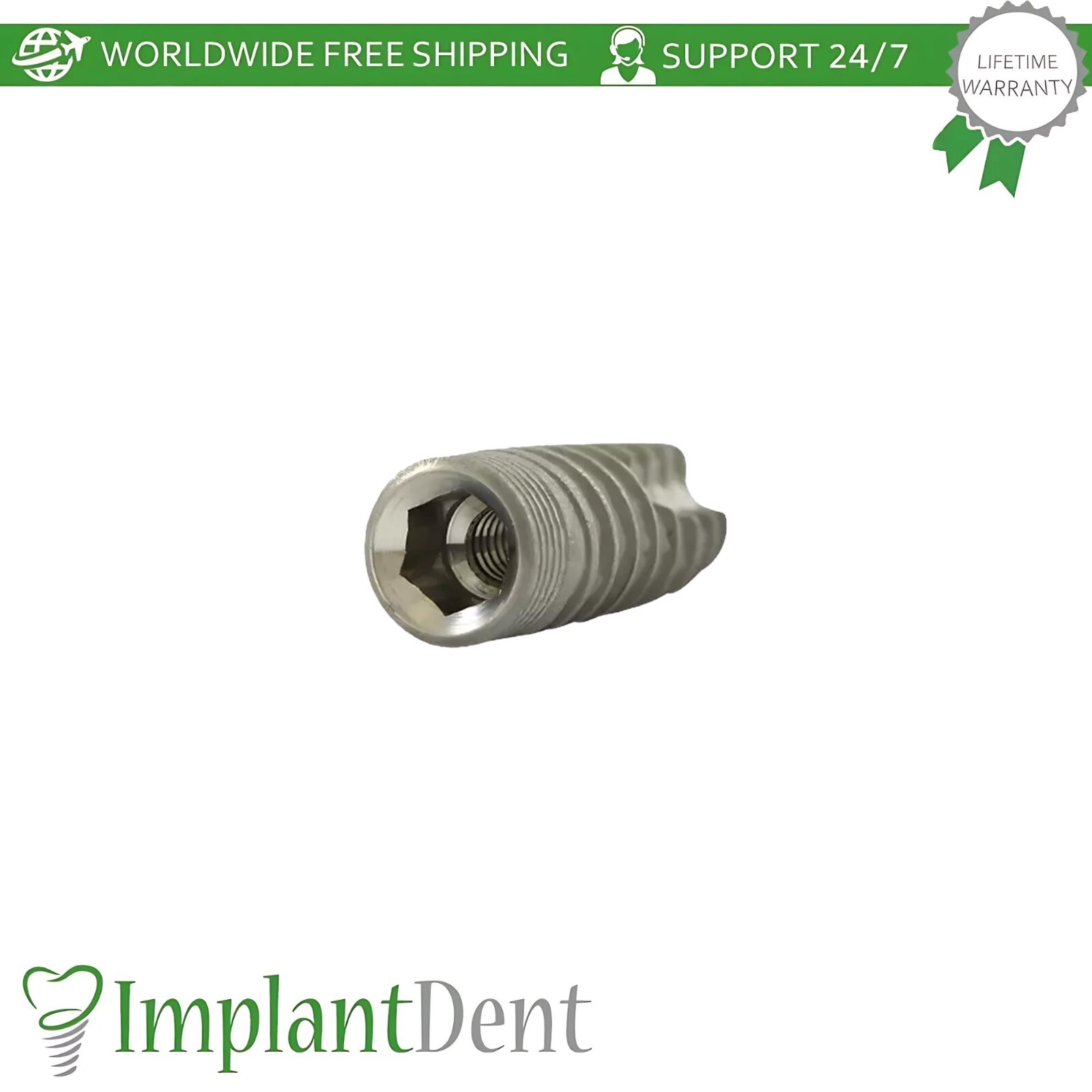 1x Dental Slim Spiral Fixture SLA Surface Titanium Int Hex Connection 2.0mm