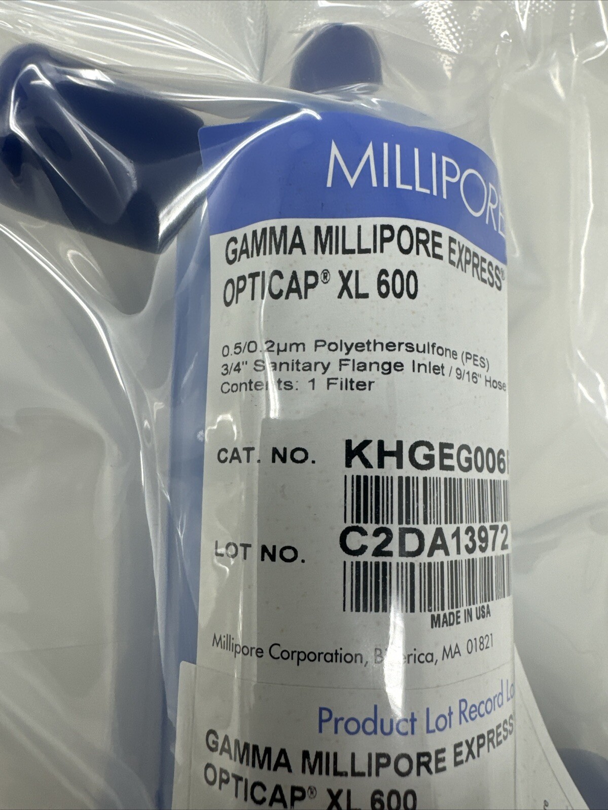Millipore Opticap XL 600 Capsule Gamma SHC KHGEG006FH3 0.5/0.2 UM Lab Supply