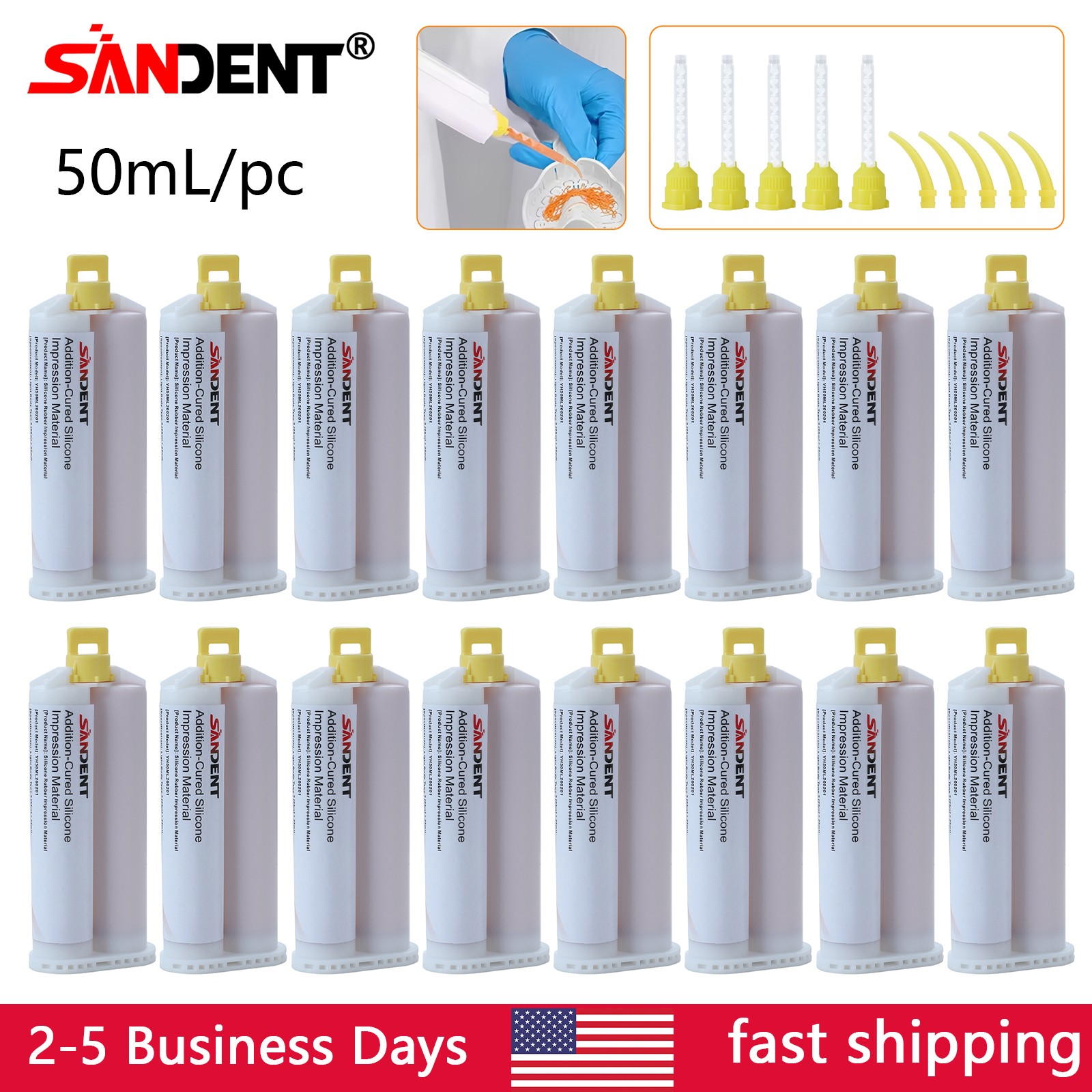 24Pcs Dental Light Body Fast Rapid Set Dental Impression Material 50mL VPS PVS