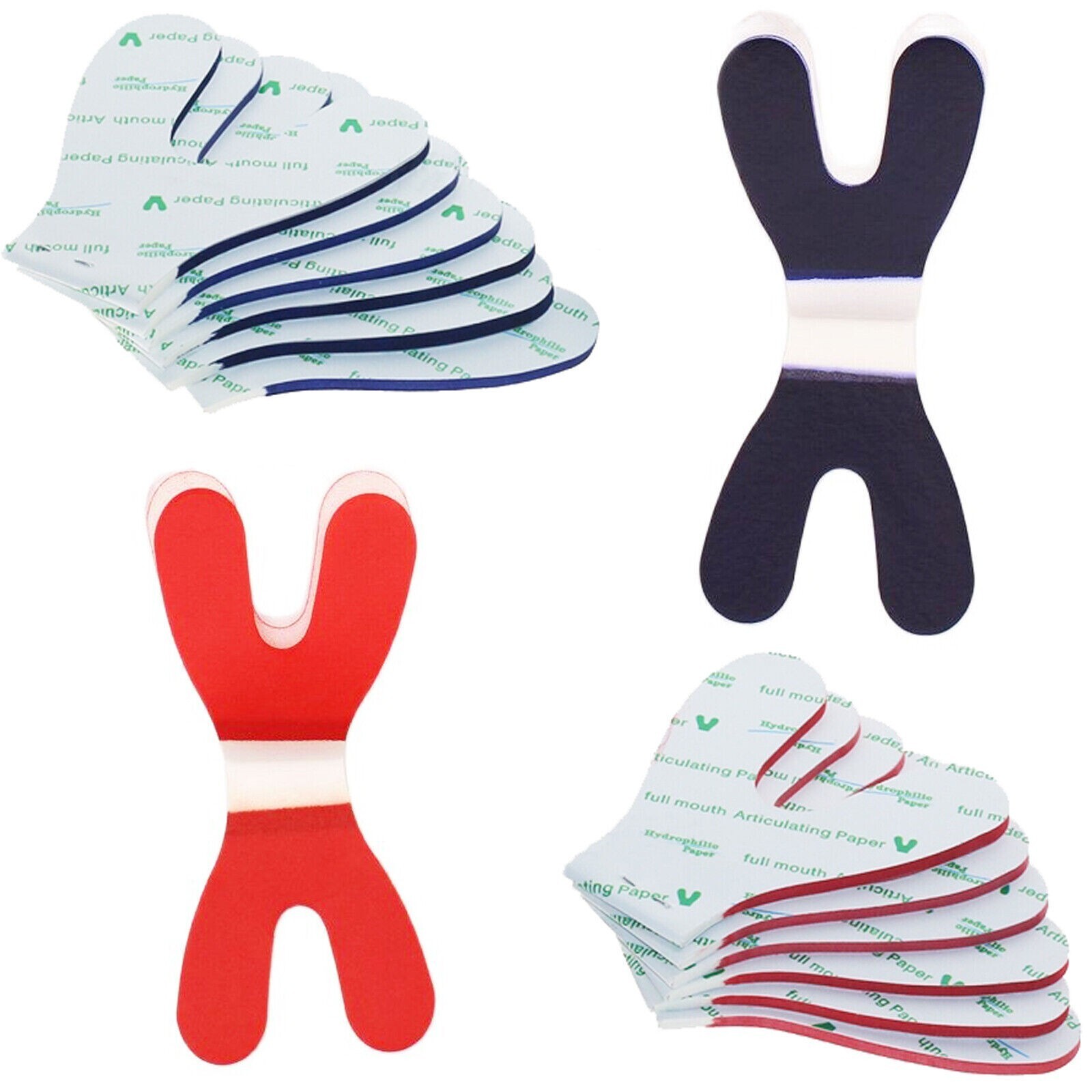 Dental Articulating Paper Horseshoe/Rectangle Double-Side Blue Red For Denture