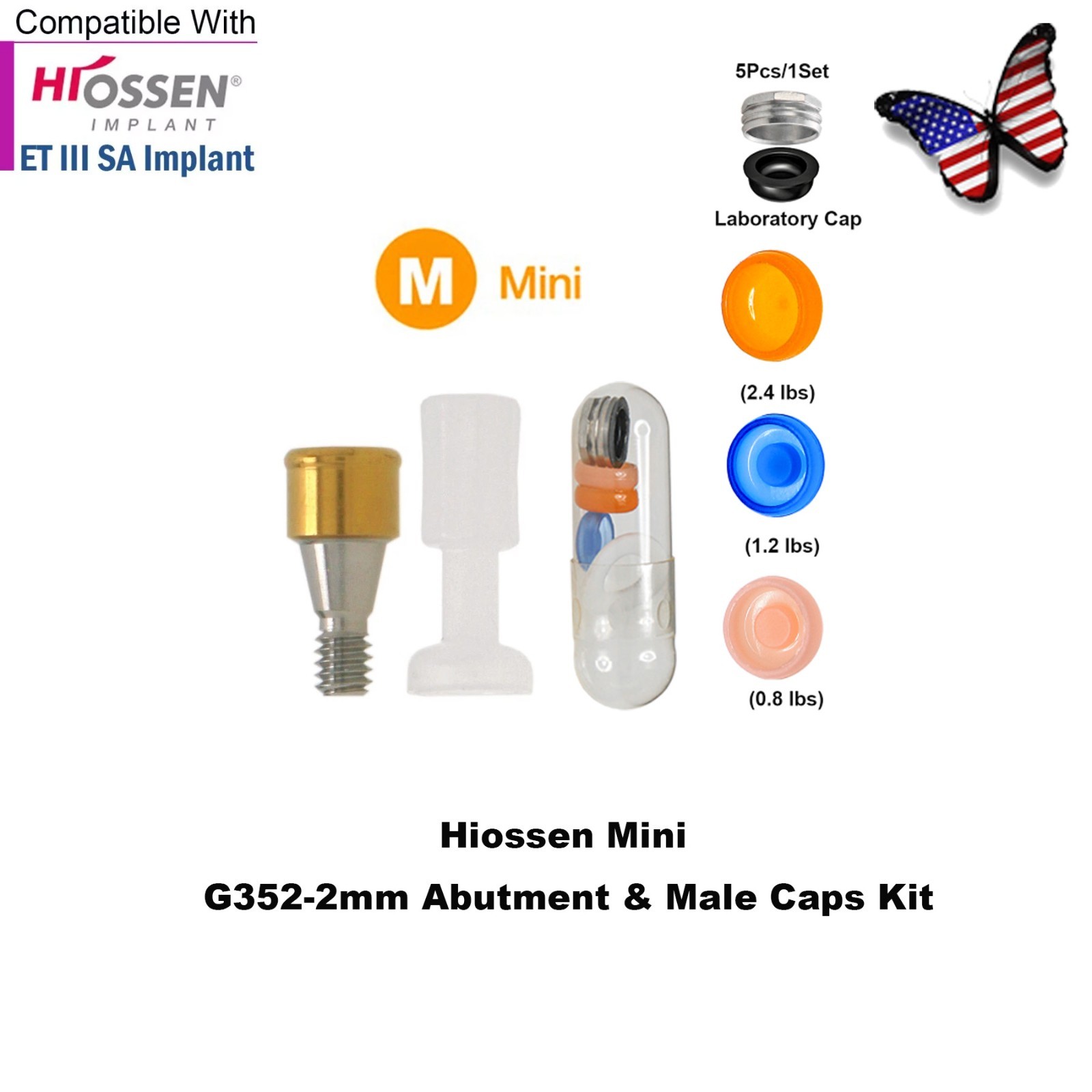 US Locator Abutment for Hiossen ET Osstem Snucone Mini Platform Male Cap Inserts
