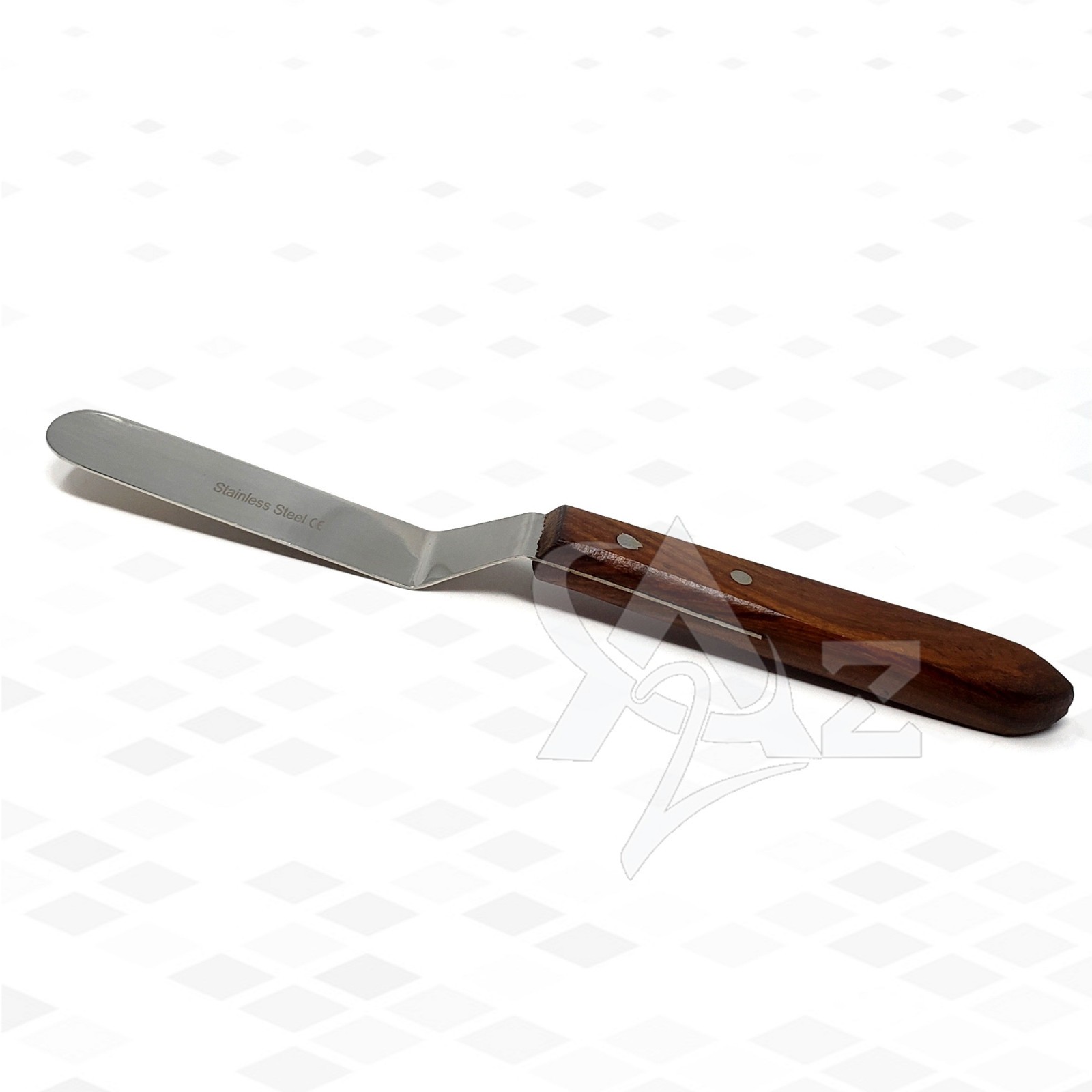Stainless Steel Lab Spatula with Wooden Handle, 4″ Blade, 8″ Total Length