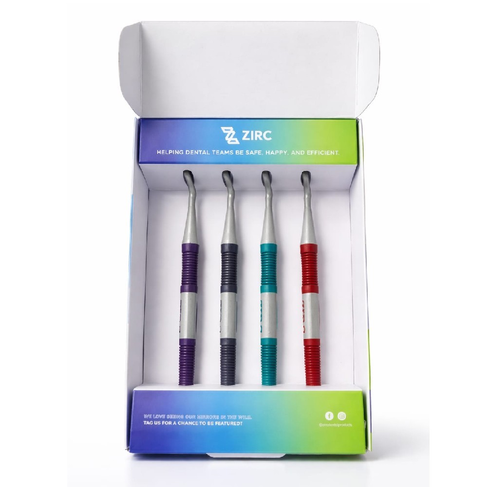 ZIRC Crystal HD # Thin Grip Assorted Mouth Mirror Jewel (4pk) USA Made New