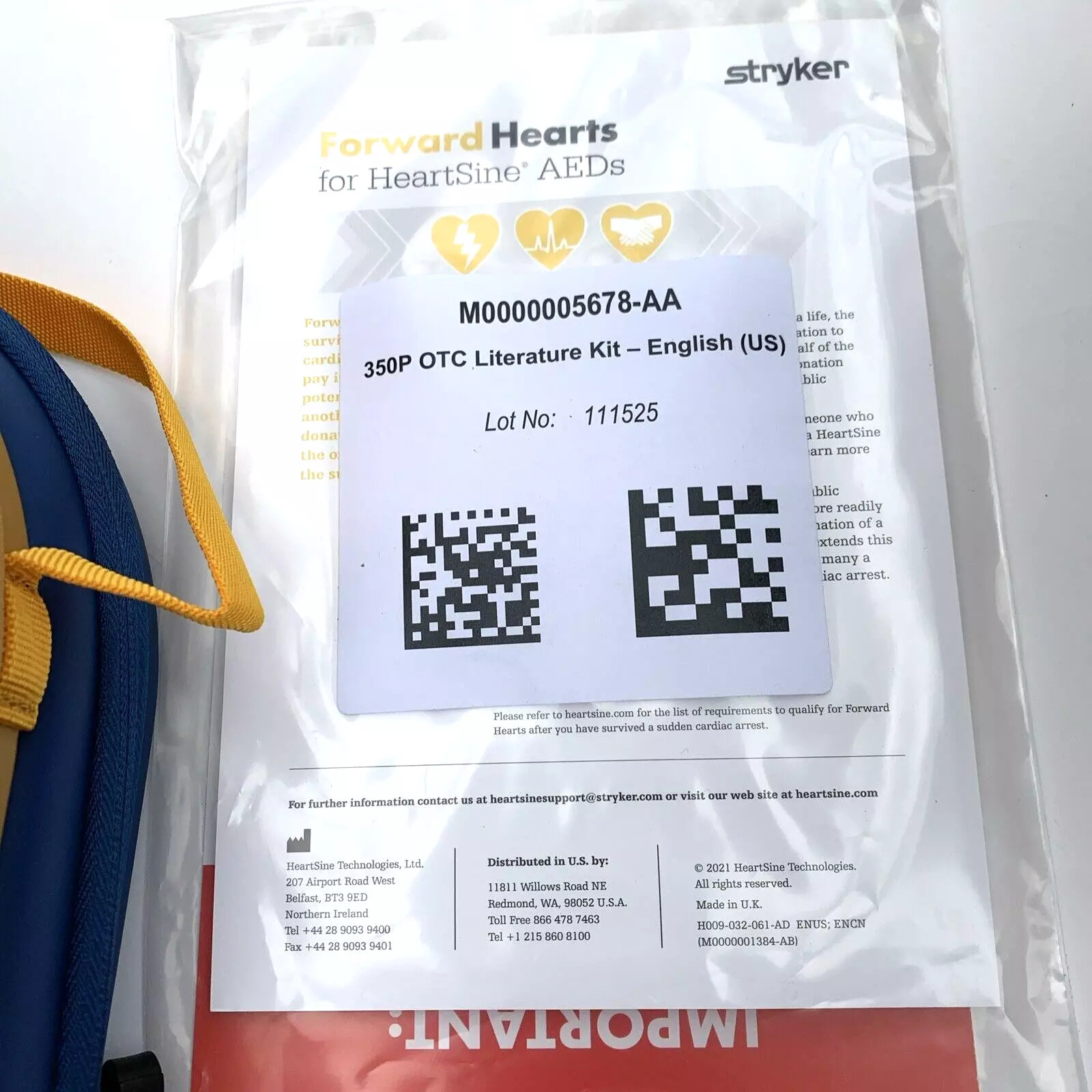 HeartSine Samaritan Pad 350P AEDs Defibrillator Semi-Auto, NEW without battery