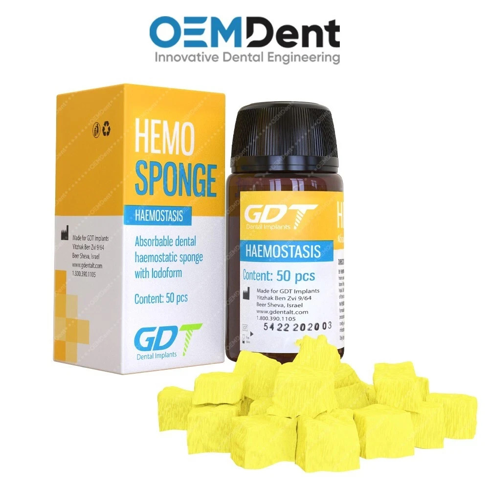 GDT Hemosponge Collagen Sponges With Iodoform, Dental Aid, 50pcs