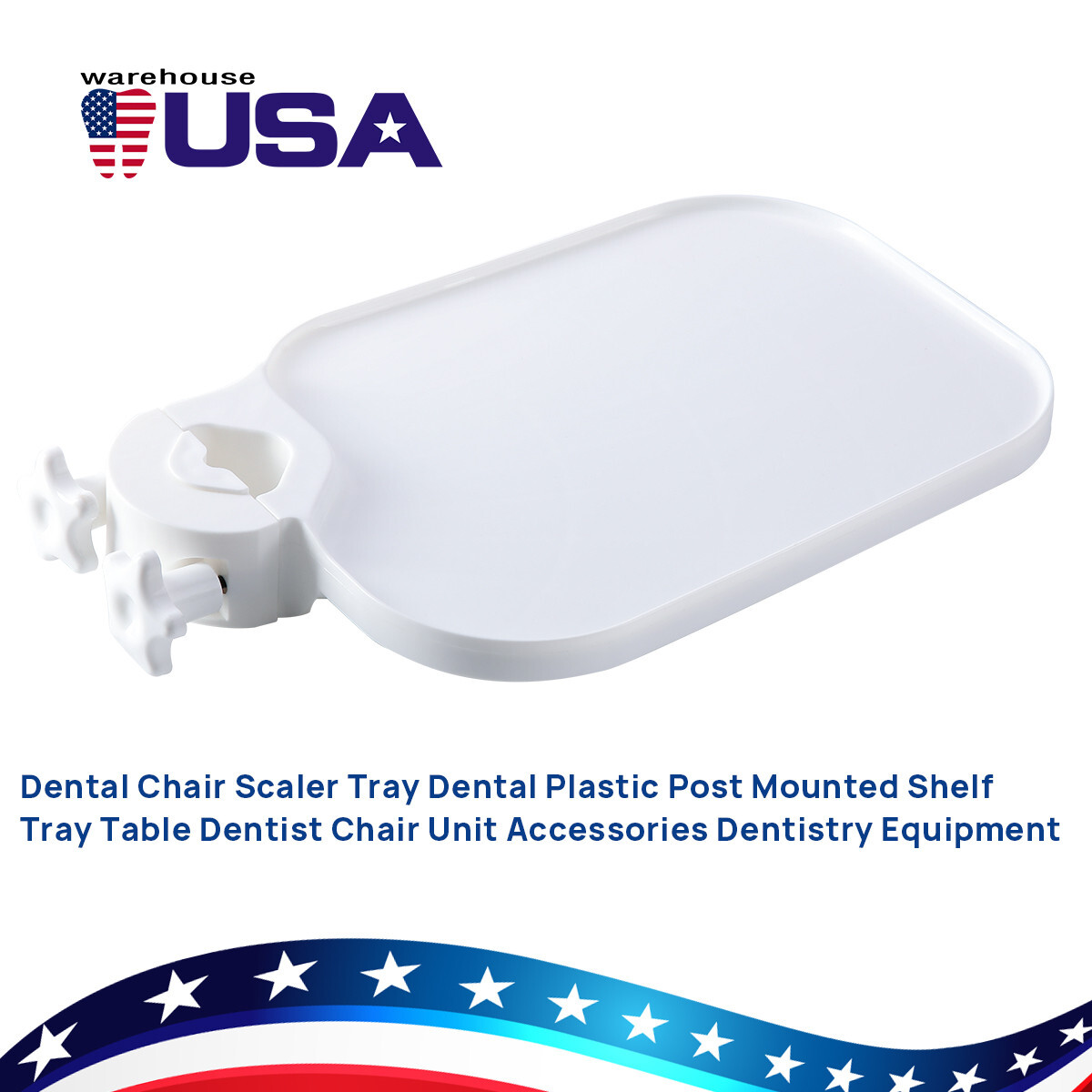 Dental Universal Utility Plastic Post Mounted Tray Table for Dental Chair Unit