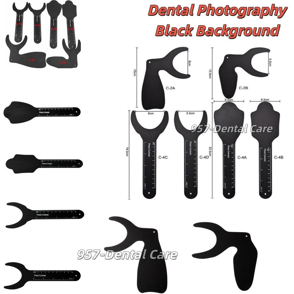 6Pcs/Kit Dental Oral Photo Palatal Photography Contrastors Black Background Tool
