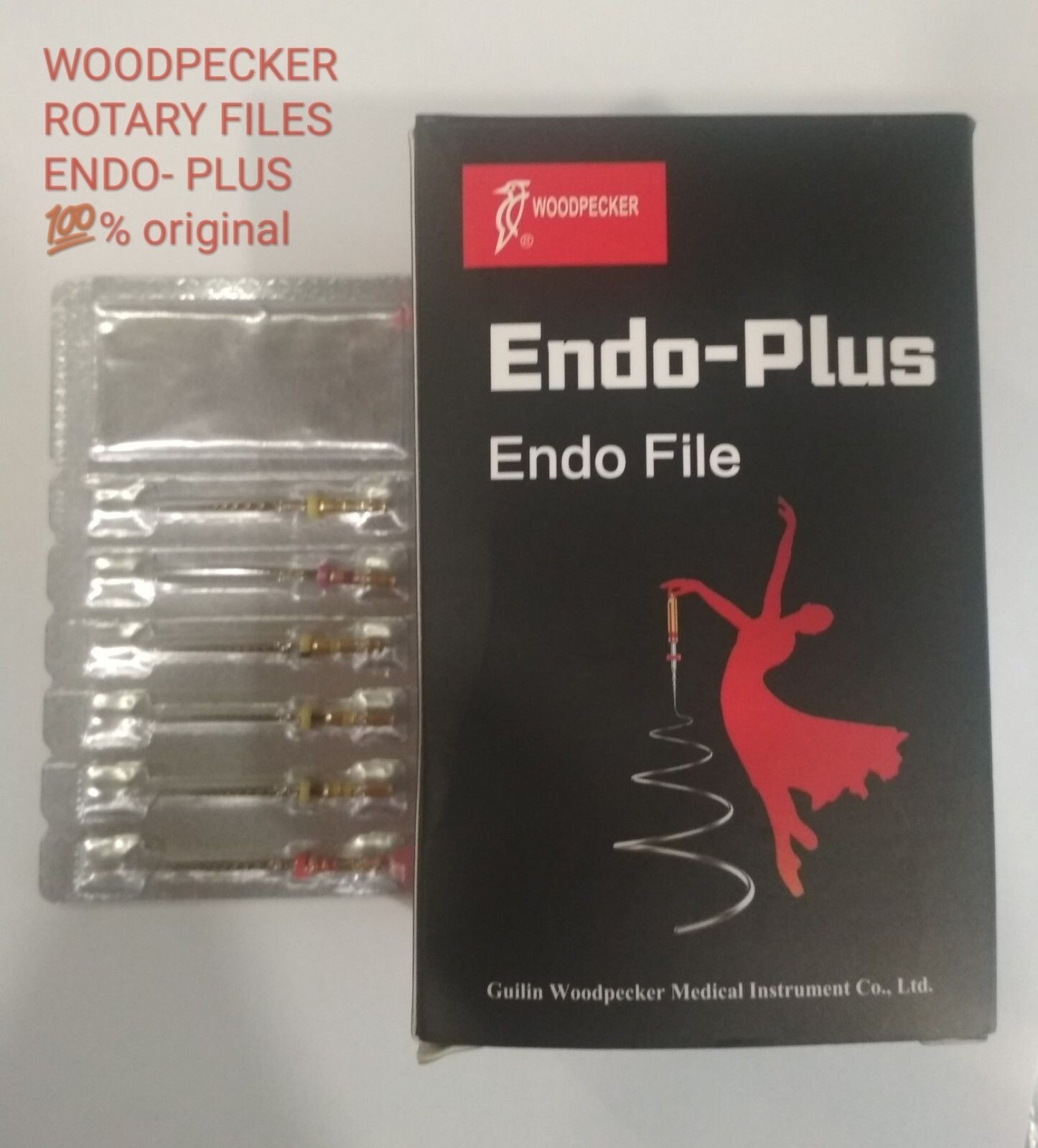 Dental Woodpecker Endo Plus Ni-Ti Root Canal 6 Files Pack Assorted 25mm Length