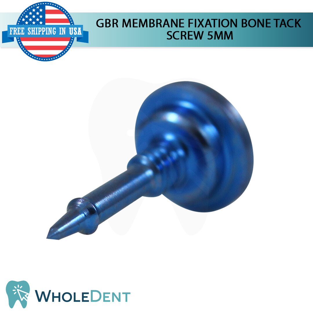 5x GBR Bo ne Tack Screw 5mm Pin Titanium Membrane Fixation, Dental Tac