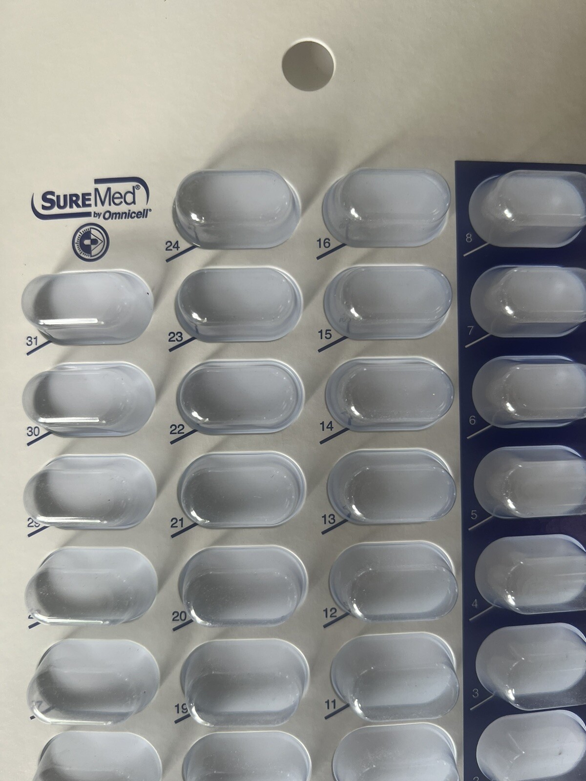SureMed 300-50-B31 Medication 31 DAY Front One piece Large Oval Blister Card Lot