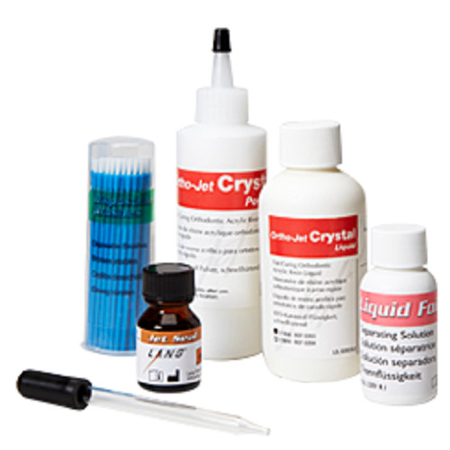 Ortho-Jet Crystal Self curing acrylic resin with extra-100 g powder/118ml Liquid