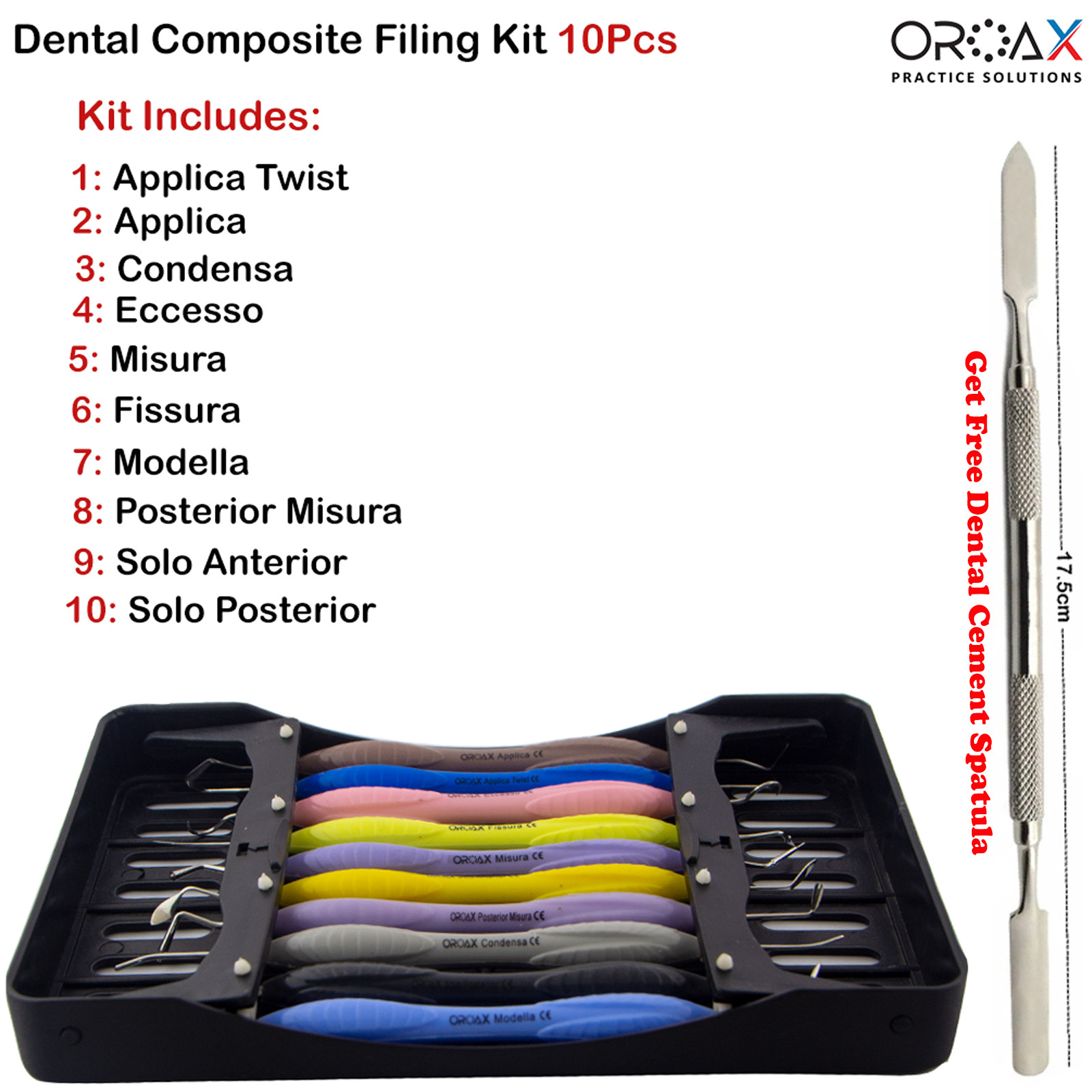 LM ARTE Dental Composite Filling Kit 10pcs Restorative Tools Free Spatula OROAX
