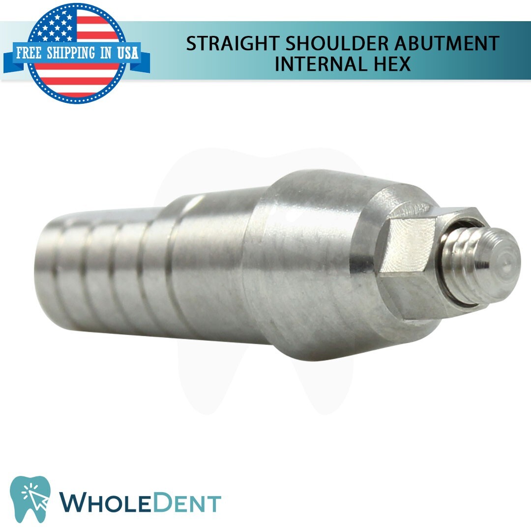 5x Standard Platform Int Hex 2.42mm Straight Shoulder Abutment Dental Ø4.5mm