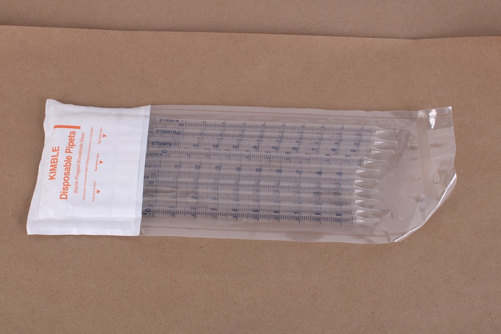 Kimble Disposable Pipets Sterile Plugged Borosilicate Glass 10mL (10 in a Pack)