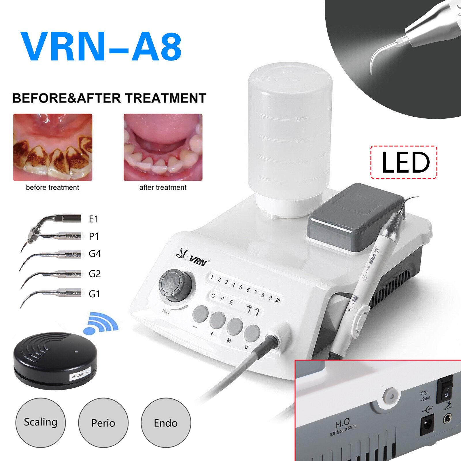 Dental Hygiene Prophy Handpiece / Ultrasonic Piezo Scaler Bottle LED Handpiece A