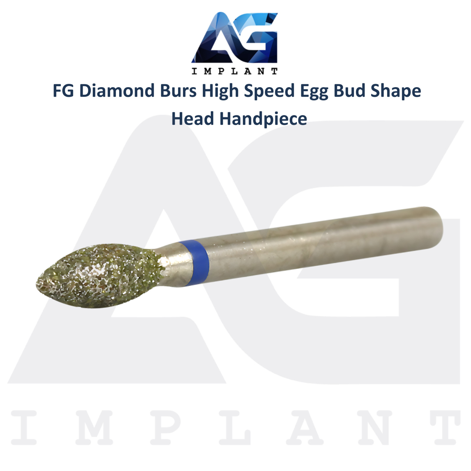 Dental FG Diamond Grit Burs High Speed Egg Bud Shape Head Handpiece 10pcs Tool