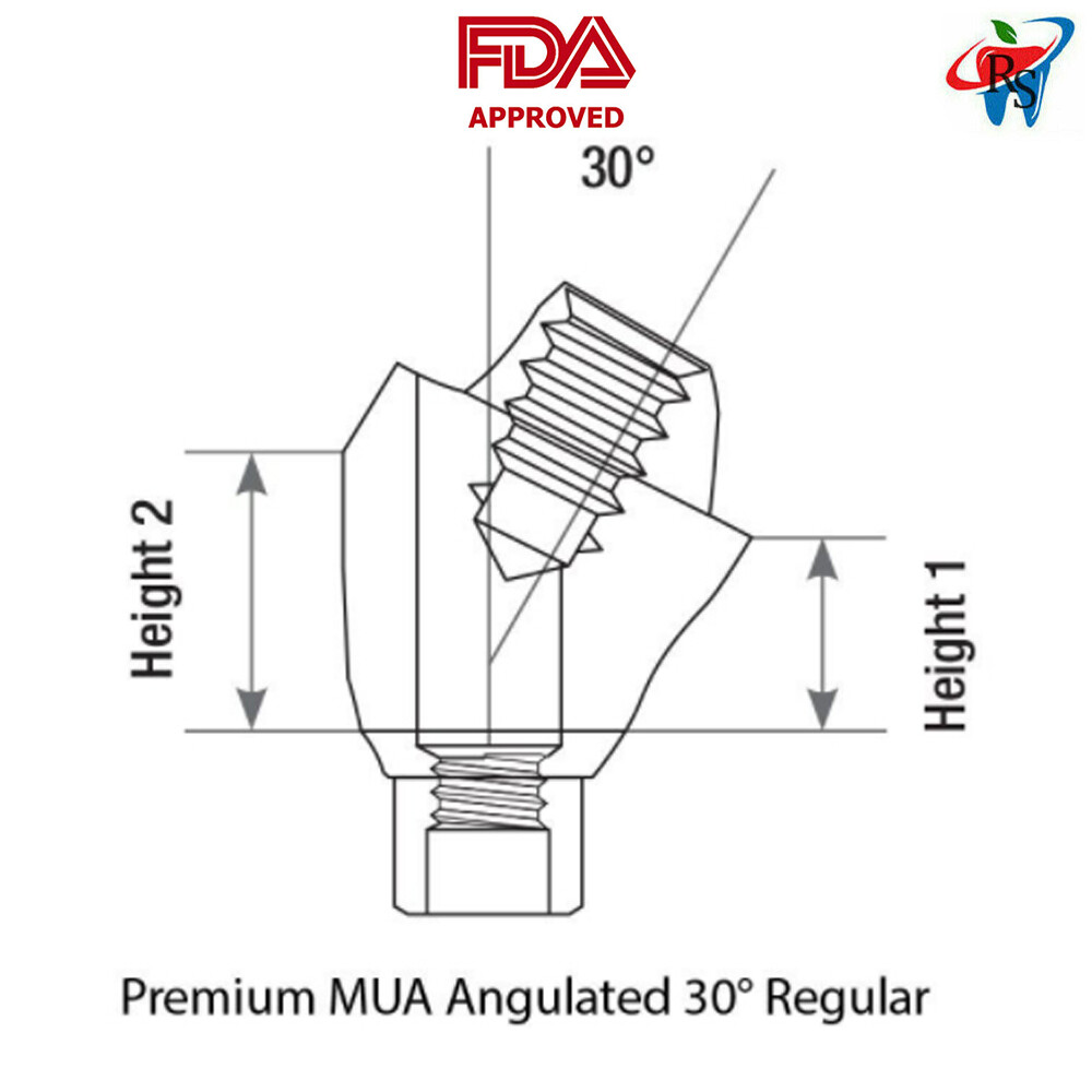 10x Set Dental Angulated 30° Multi-Unit 1.6 RP Int Hex 2.42mm + Titanium Sleeve