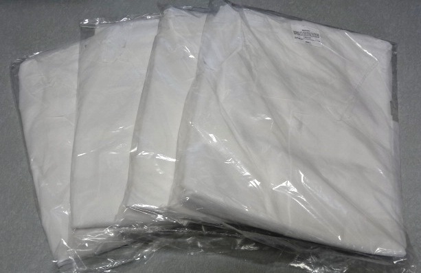 Disposable Knitted Collar Lab Coat, Size XS, S, M, L, XL, 10 pcs/Box