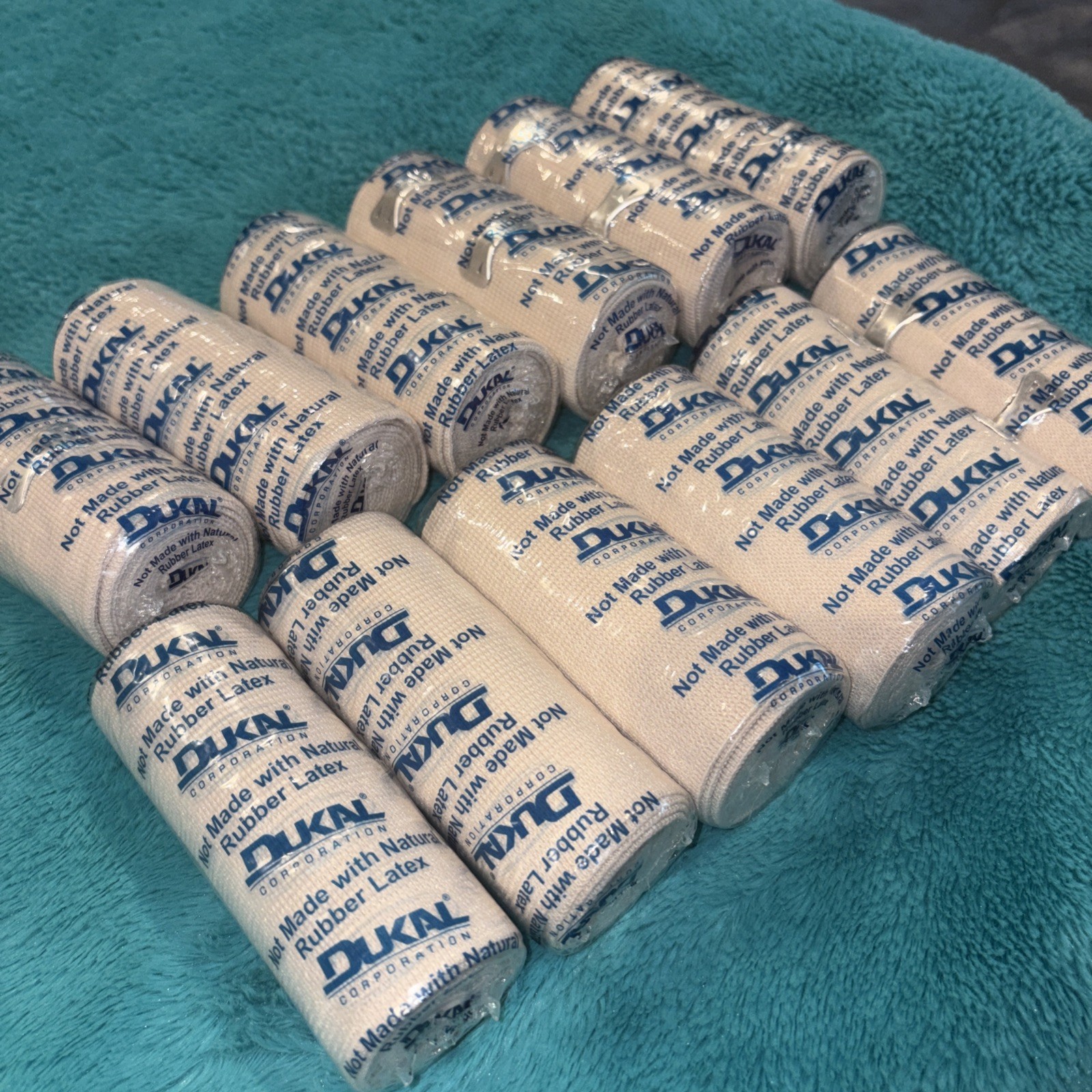Lot of 12 Dukal Bandage Elastic Bandages Clip Closure Beige
