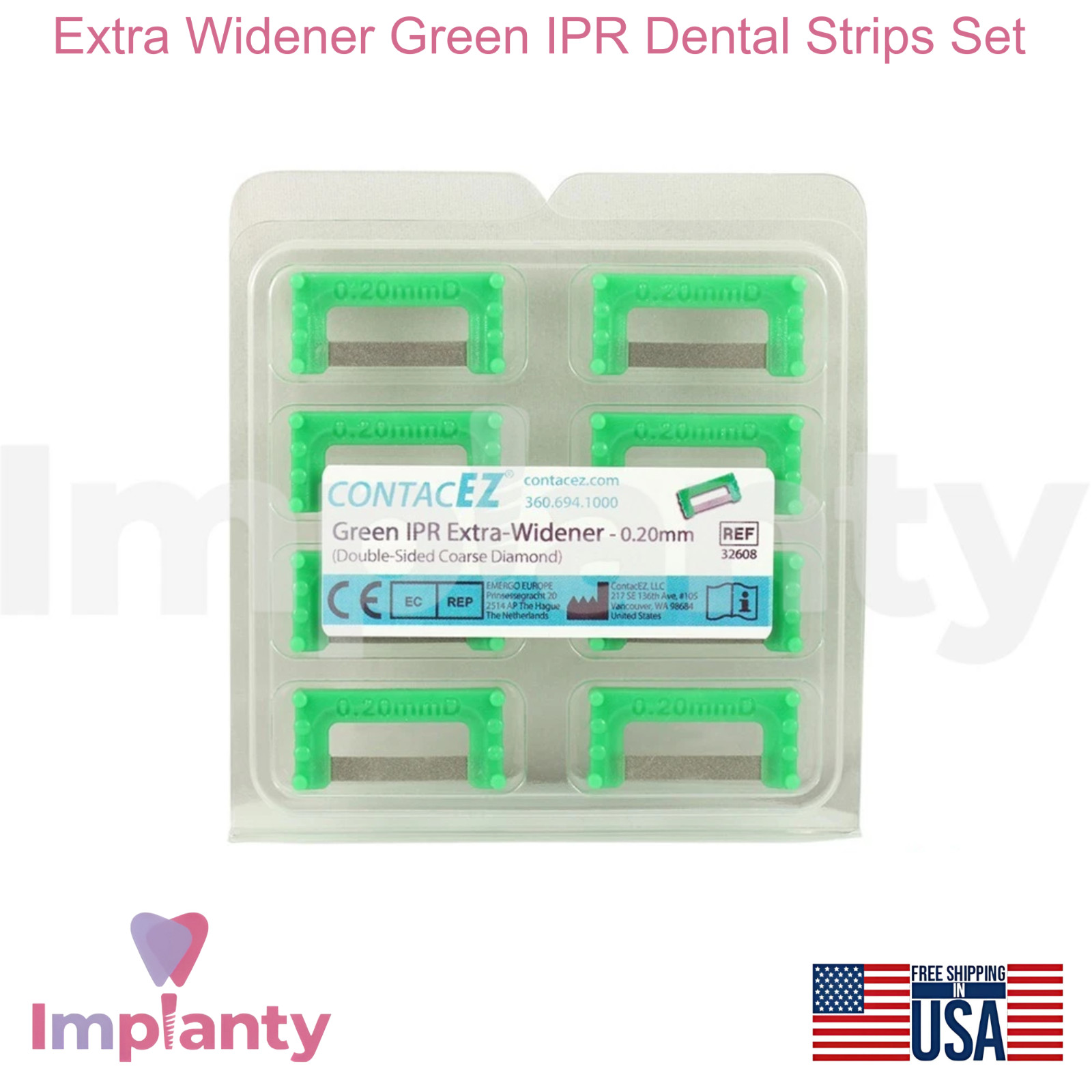 Extra Widener Green IPR Dental Strips Set Coarse Stainless Steel Diamond Coating
